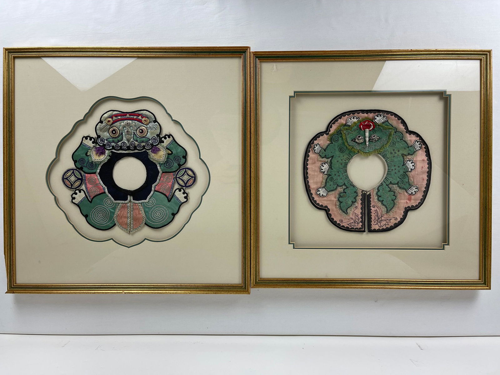 Two Chinese Embroidered Robe Neck Scarfs (1 of 3)