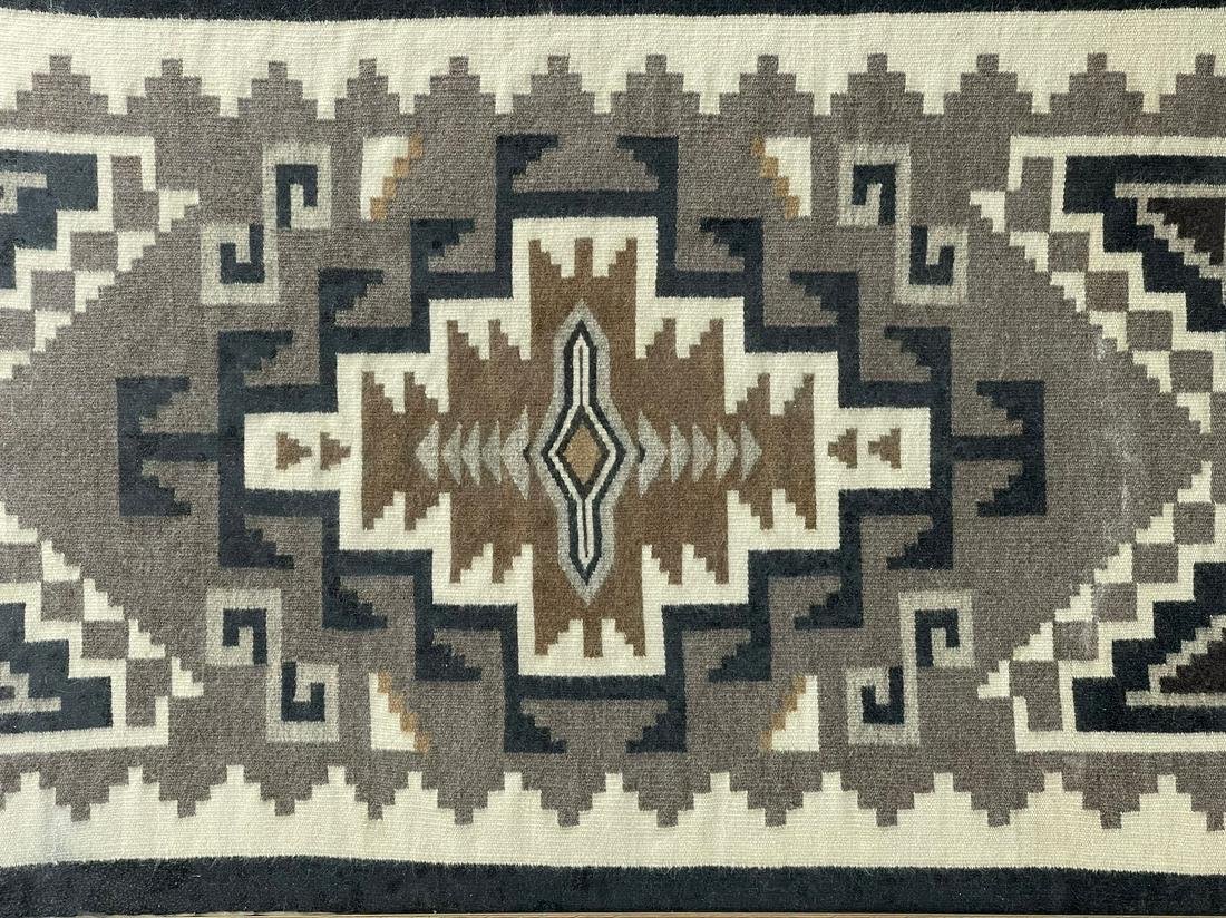 Vintage Navajo Two Grey Hills Rug Framed (1 of 3)