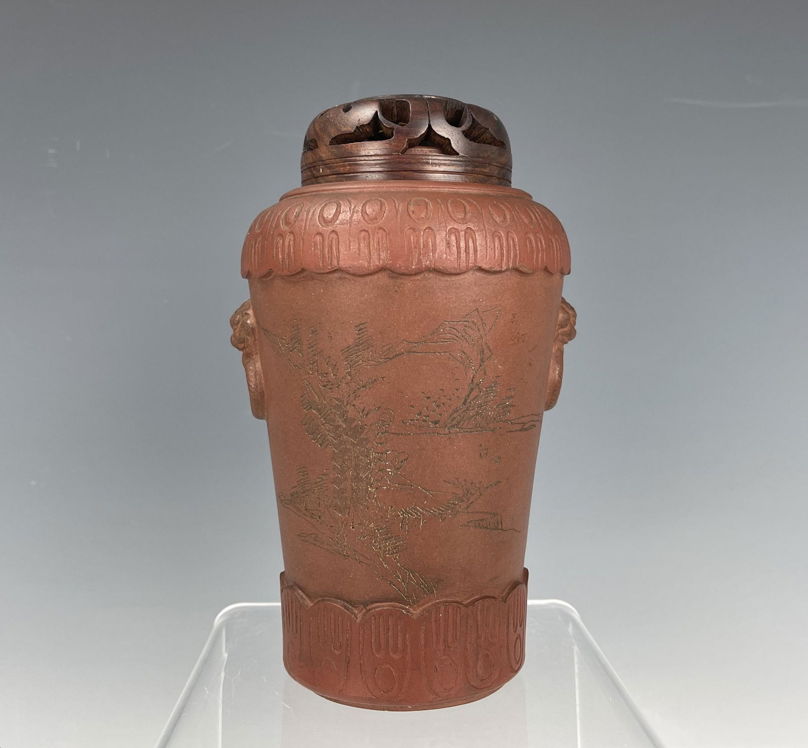 Antique Chinese Yixing Zisha Vase Marked (1 of 10)