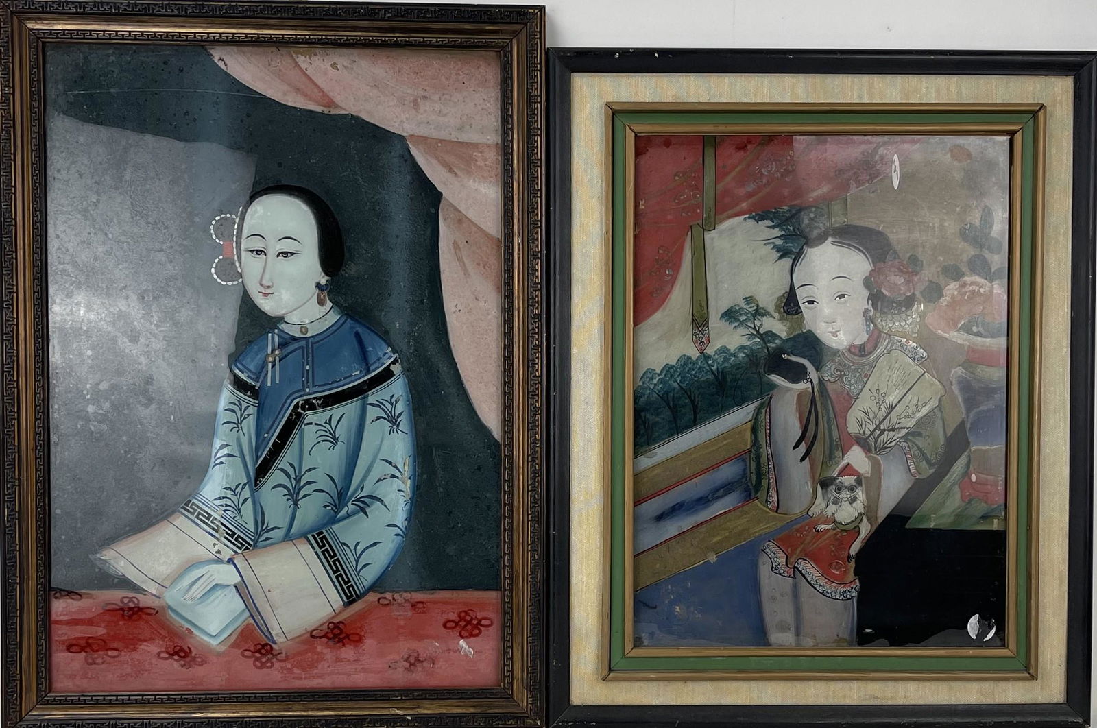 Two Chinese Antique Reverse Glass painting (1 of 5)