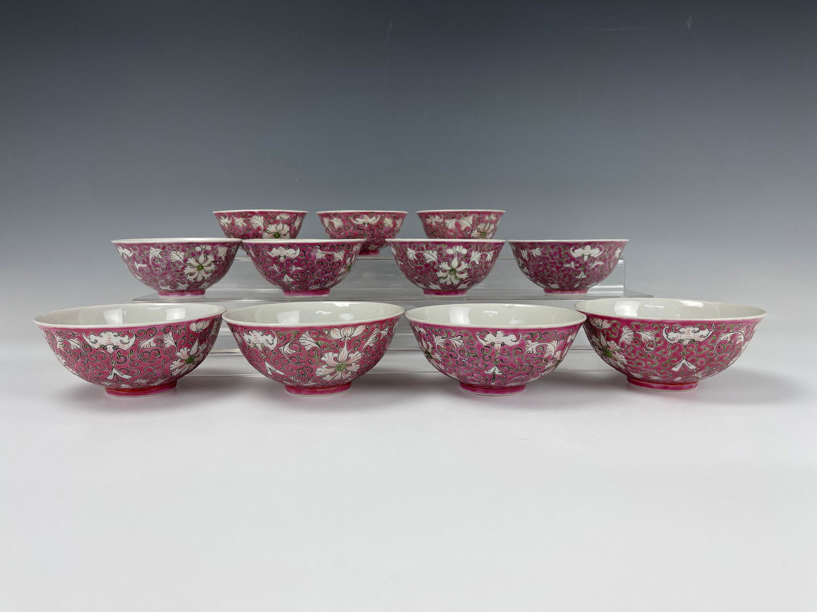 11 Pcs  Carmine Red Porcelain Bowls Guangxu Mark (1 of 5)