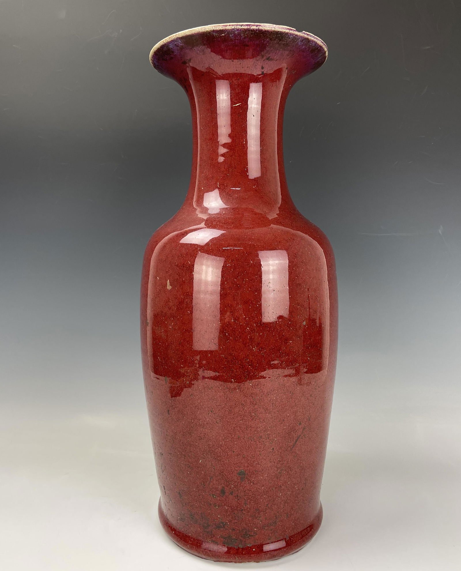 Chinese Antique Red Glaze Porcelain Big Vase (1 of 7)