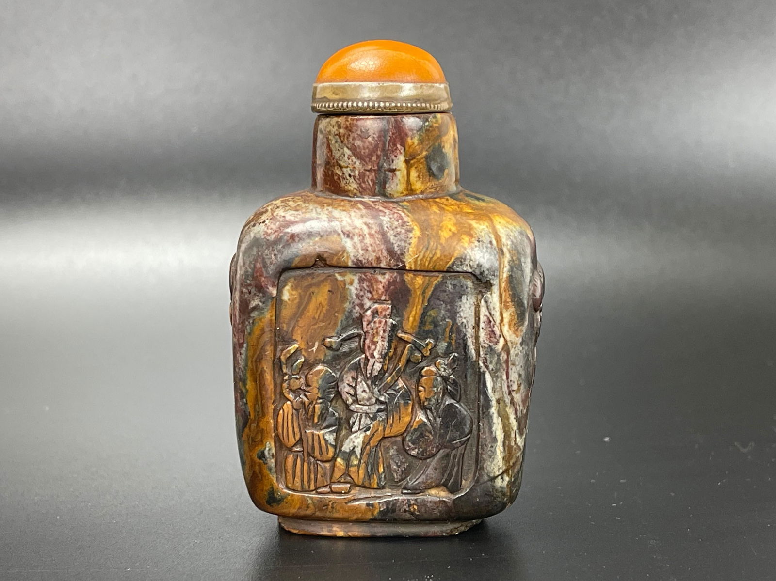 Flattened Rounded Rectangular Soapstone Snuff Bottle (1 of 5)