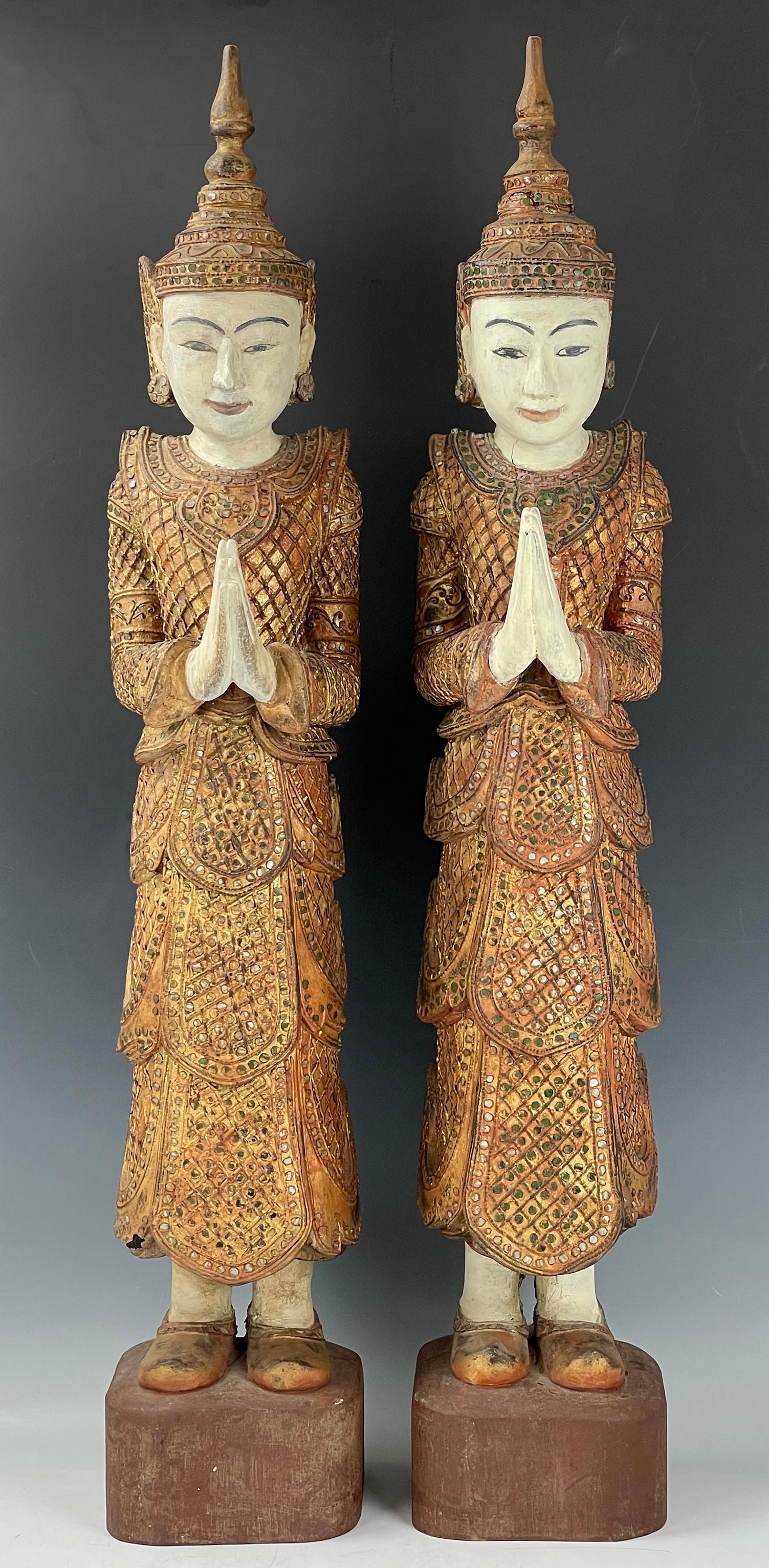 A Pair of Standing Thai Buddha Statures (1 of 7)