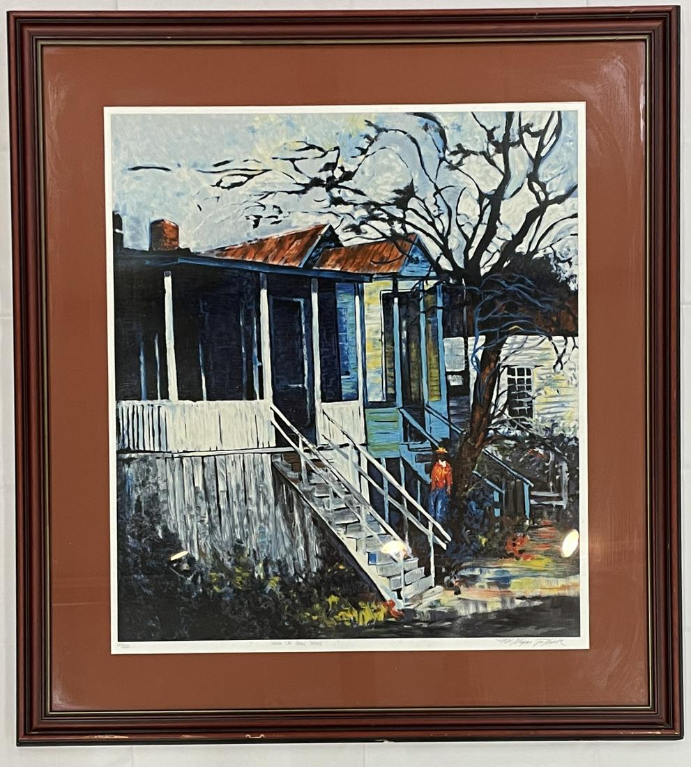 A Framed Serigraph of House on Pearl Street by William Tolliver 64/350 (1 of 8)