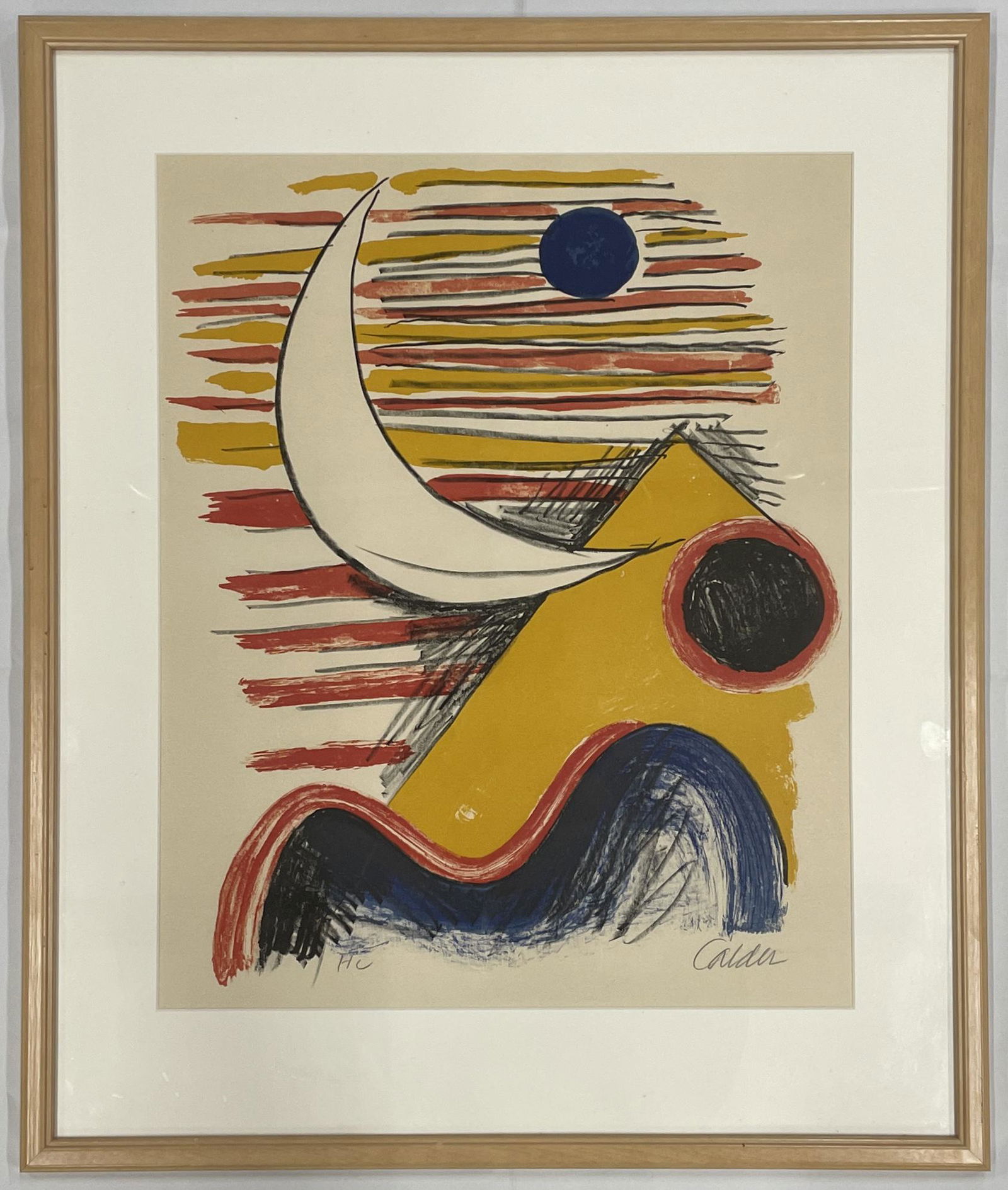 A Framed La Lune et La Montagne Jaune Signed by Alexander Calder (1 of 4)