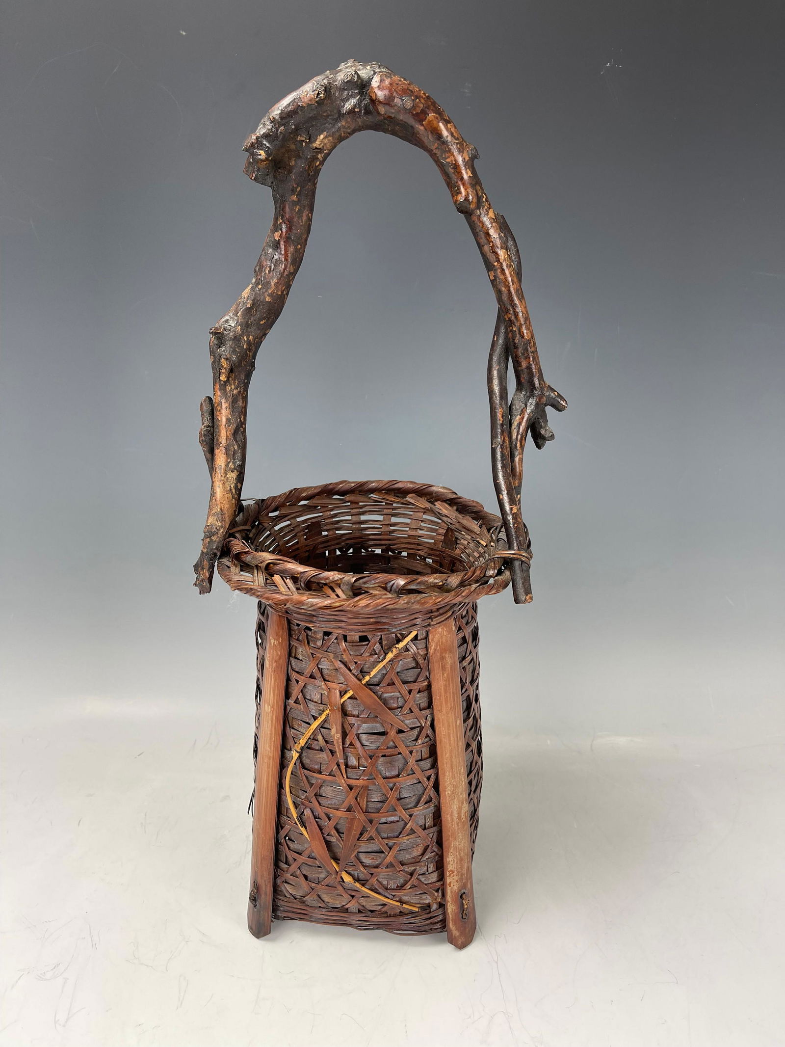 Early 20th Century Japanese Bamboo Basket Ikebana (1 of 3)