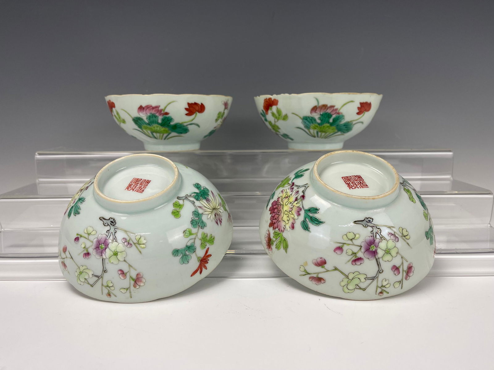 Four Chinese Famille Rose Porcelain Bowls Daoguang Mark (1 of 12)