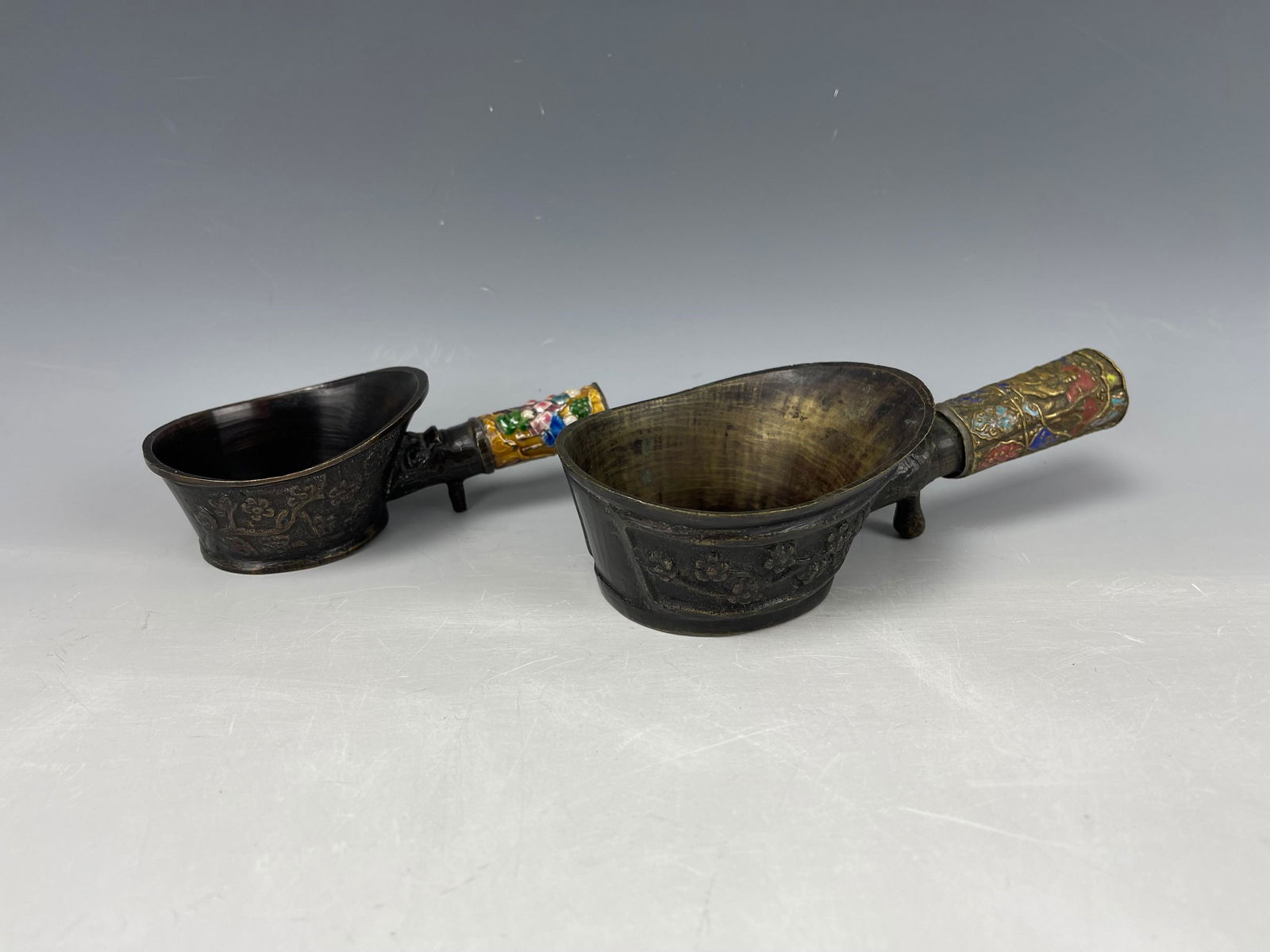 Two Antique Brass Chinese Silk Irons (1 of 7)