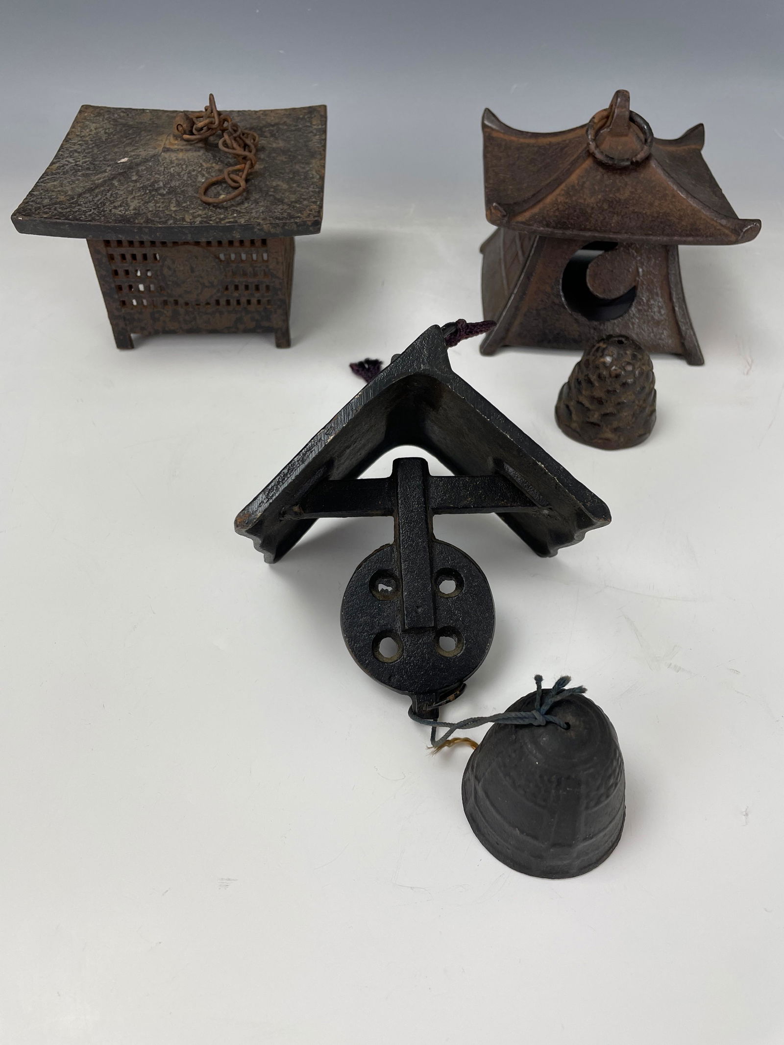Three Japanese Cast Iron Wind Bells (1 of 10)