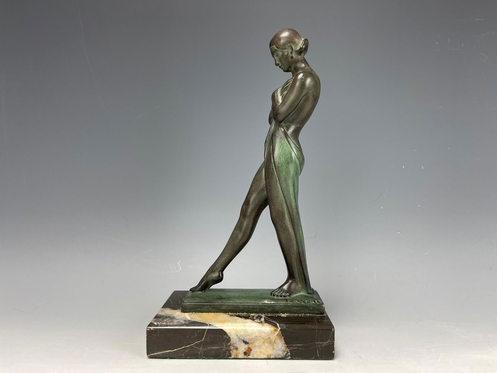 Art Deco Standing Nudes Meditation Signed by Fayral (1 of 7)