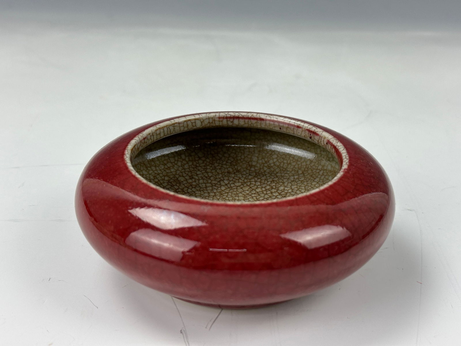 Chinese Red Glazed Porcelain Brush Washer (1 of 4)