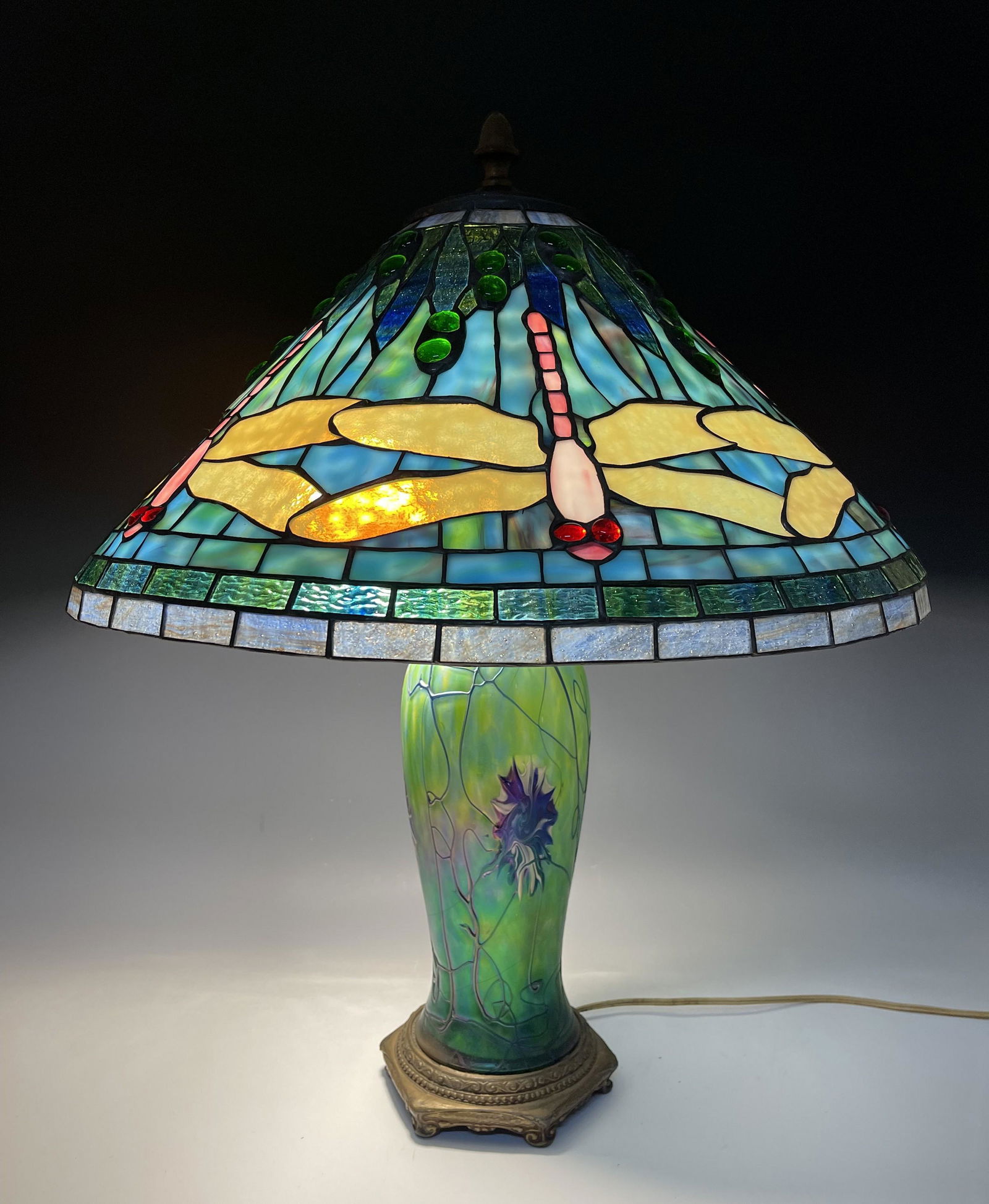 Vintage European Art Glass Vase Lamp (1 of 10)