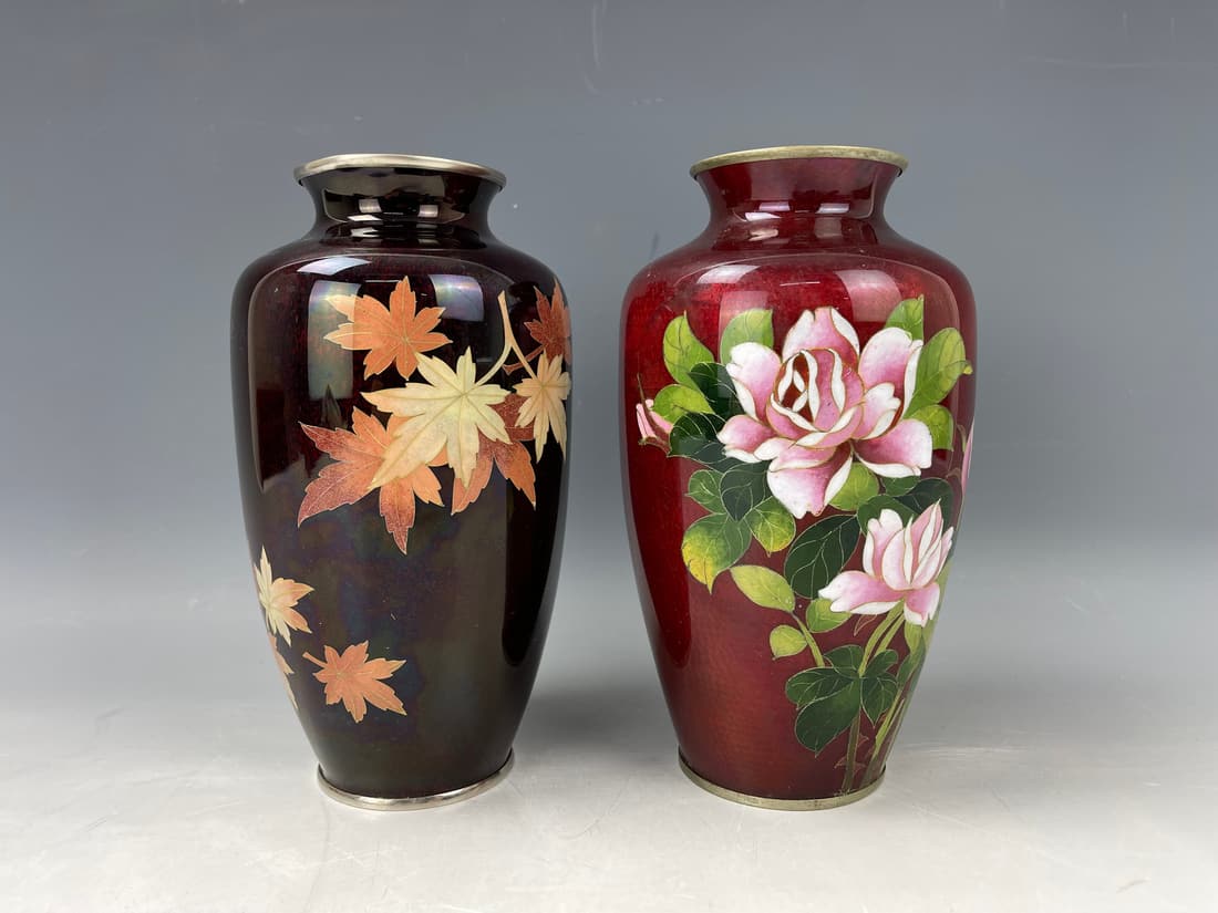 Two Vintage Japanese Cloisonne Vases (1 of 4)