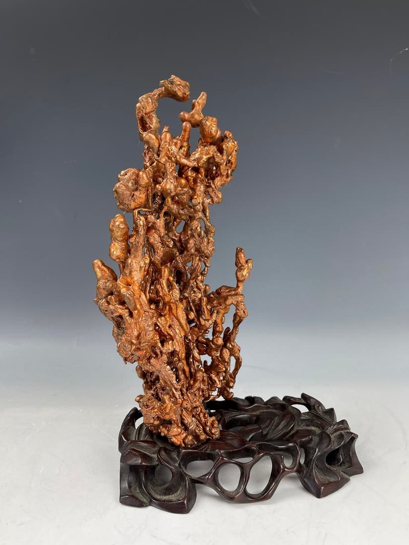 A Sculpture Copper With Wood Stand (1 of 6)