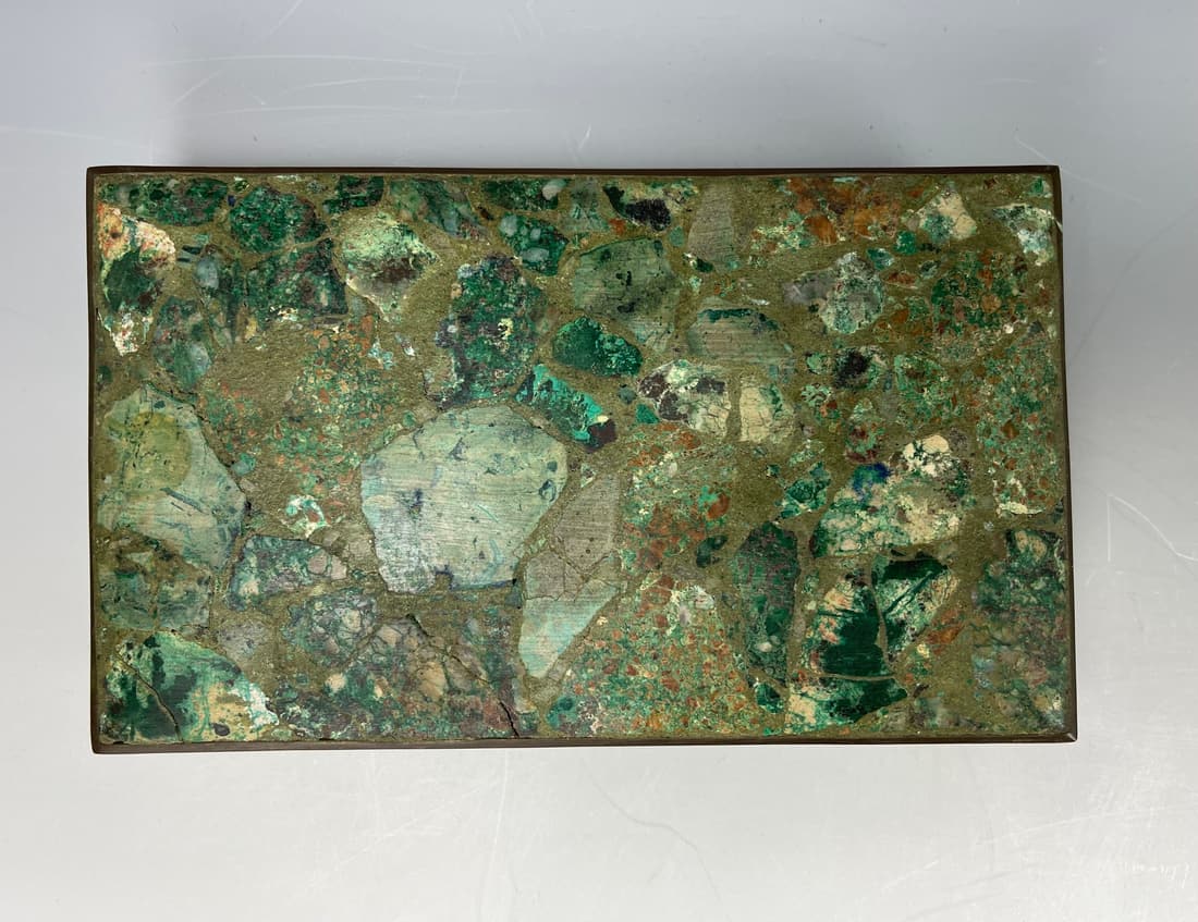 LOS CASTILLO STYLE TAXCO BRASS & STONE BOX (1 of 4)