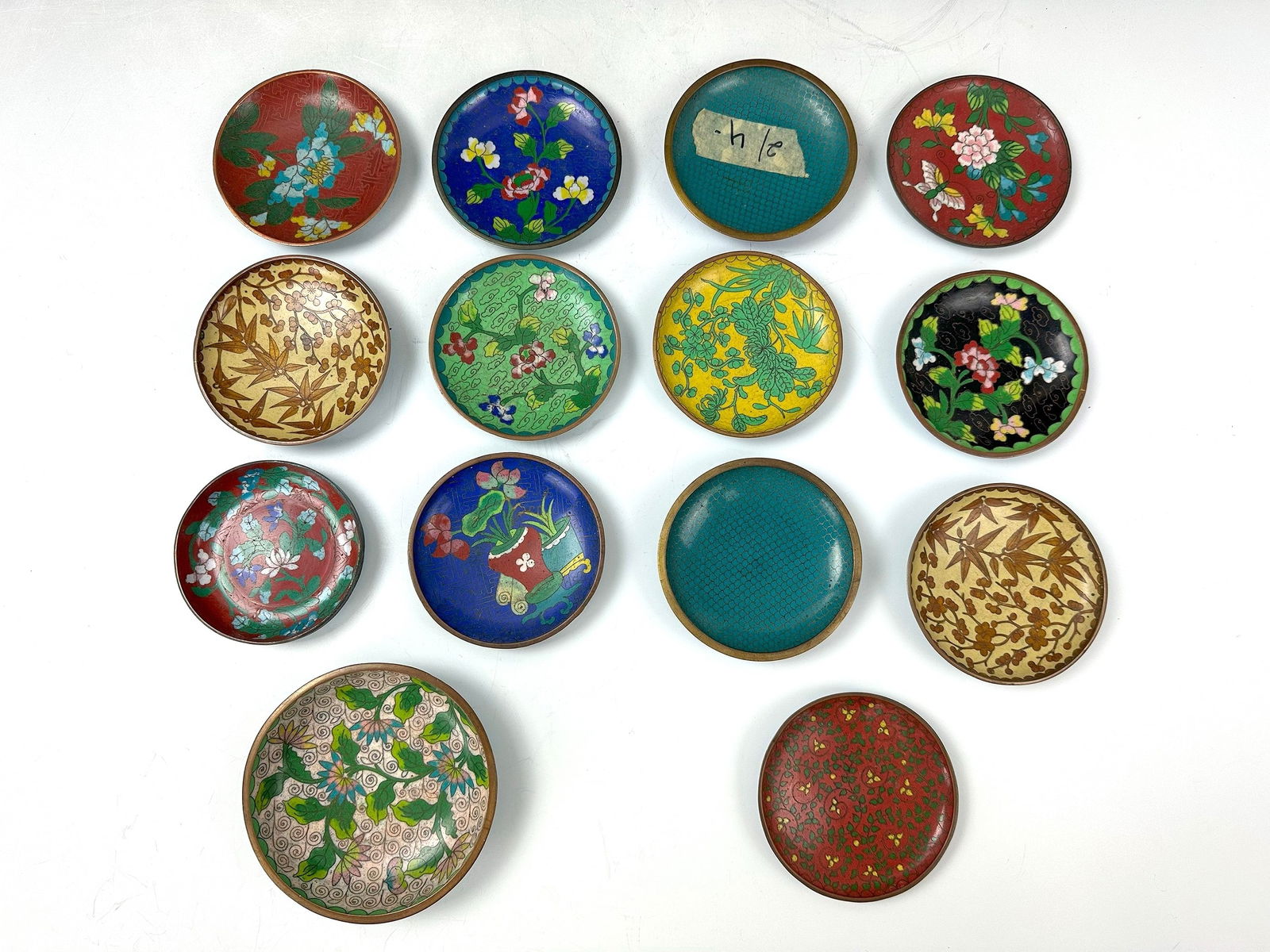 Group of 14 Chinese Vintage Cloisonne Enamel Plates (1 of 8)