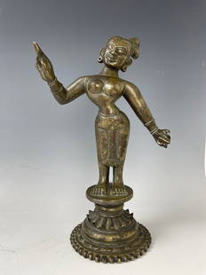 An Asian Bronze Buddha Statue: An Asian Bronze Buddha Statue, H 24 cm(9.5 in.),Preview from Oct. 2nd to 6th from 1:00 PM TO 5:00 PM Eastern Time, Location: 15229 Display Court, Rockville MD 20850.