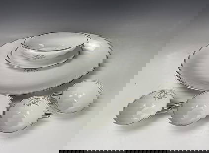 Set of 7 Noritake China Bamburg Tableware: Set of 7 Noritake China Bamburg Tableware,the biggest plate W 37cm(14.5in.) x D 25 cm(9.8in.),Preview from Oct. 2nd to 6th from 1:00 PM TO 5:00 PM Eastern Time, Location: 15229 Display Court, Rockvill