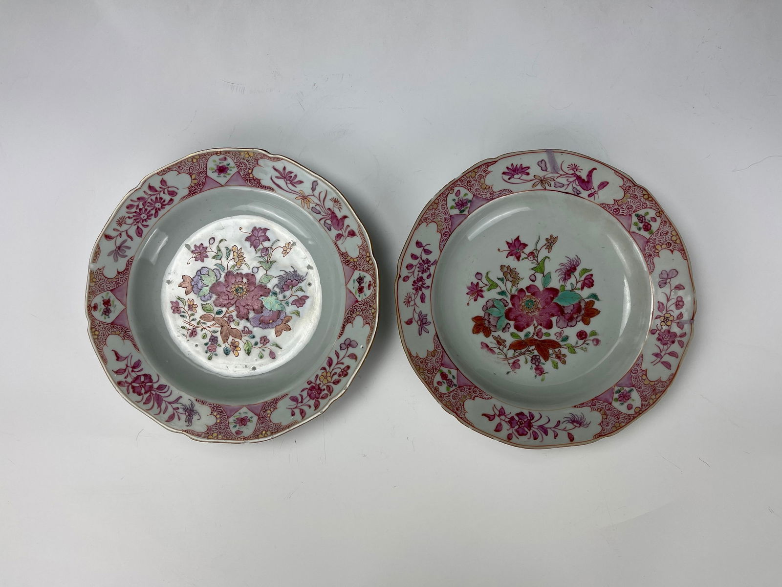 Two Qing Dynasty Famille Rose Porcelain Plates (1 of 7)