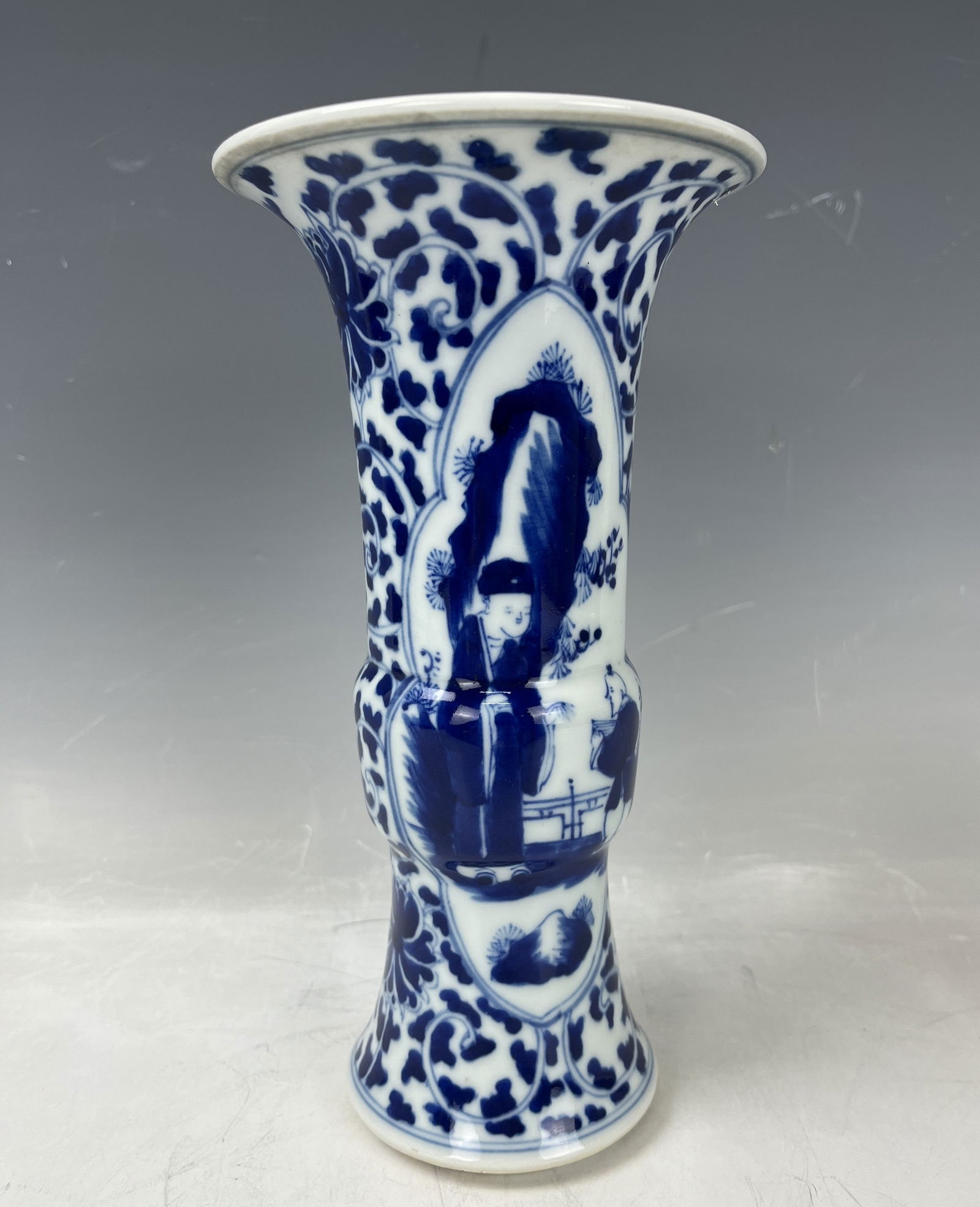 A Chinese Blue and White Porcelain Gu Vase (1 of 6)
