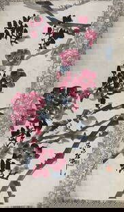A Chinese Painting Scroll Ink and Color on Paper: A Chinese Painting Scroll Ink and Color on Paper, H 70 cm(27.6 in.) x W 34.5 cm(13.6 in.),Preview from Dec. 11th to 15th from 1:00 PM TO 5:00 PM Eastern Time, Location: 15229 Display Court, Rockville