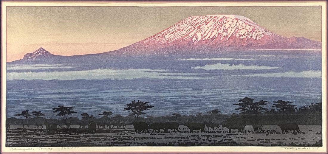 Toshi Yoshida Woodblock - Kilimanjaro - Morning (1 of 8)