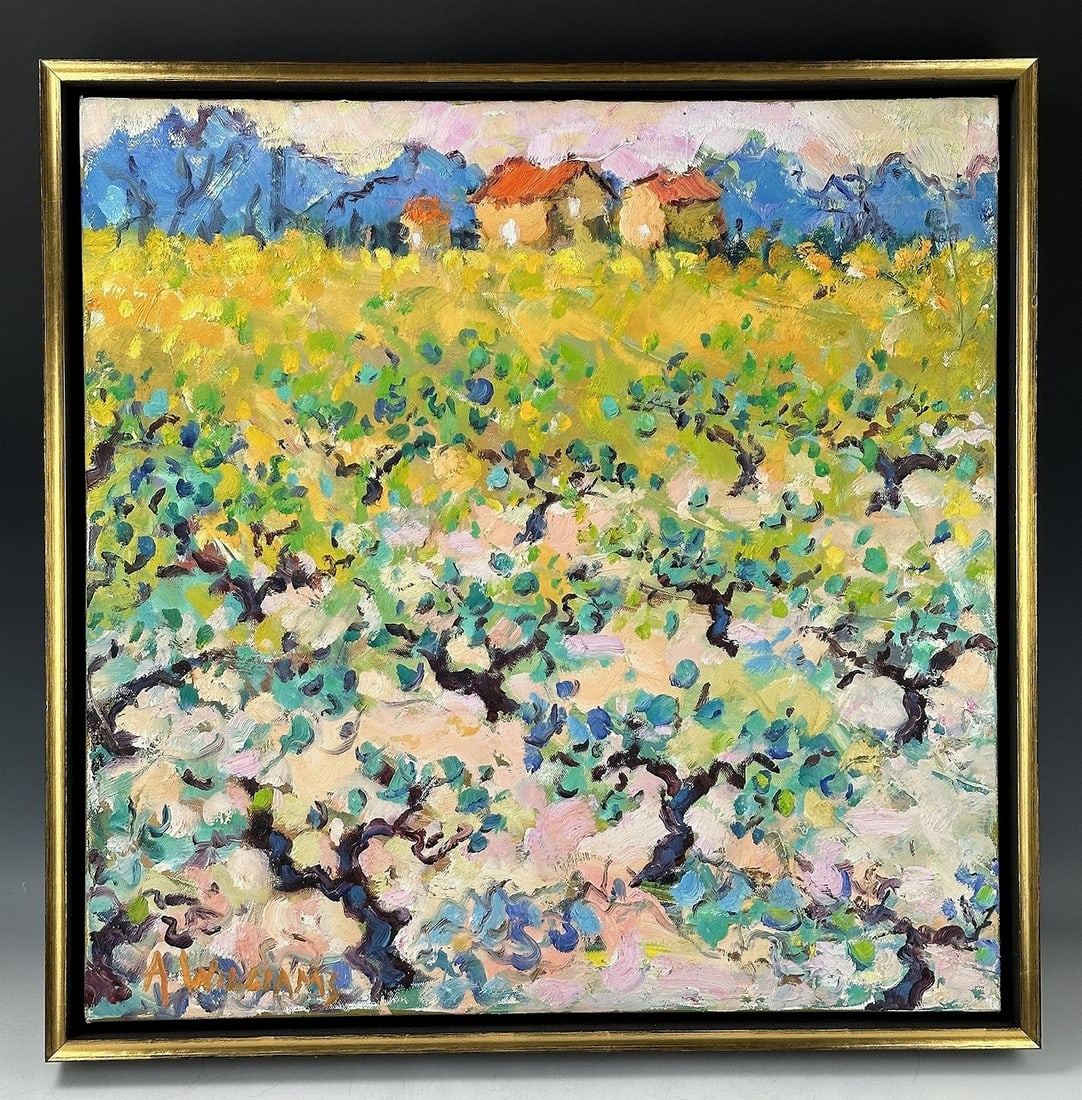Vineyard Near Cucuron Alice Williams Oil Painting On Canvas (1 of 5)