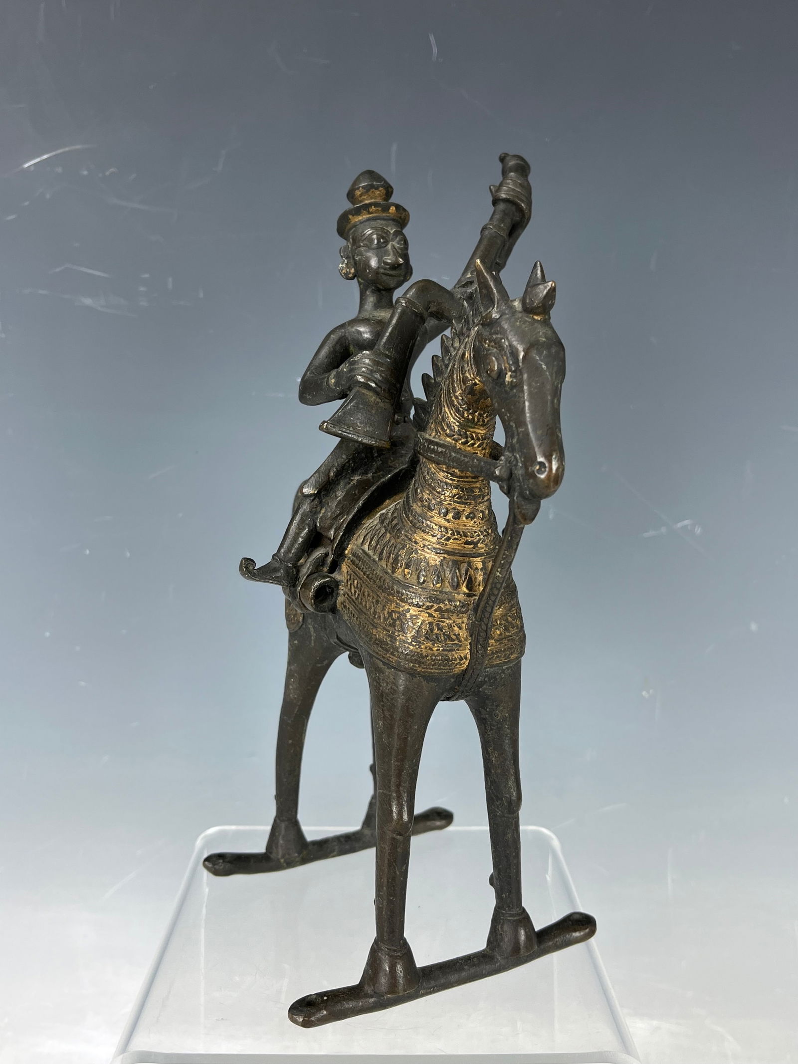 India Bronze Statue Man on Horseback. (1 of 4)