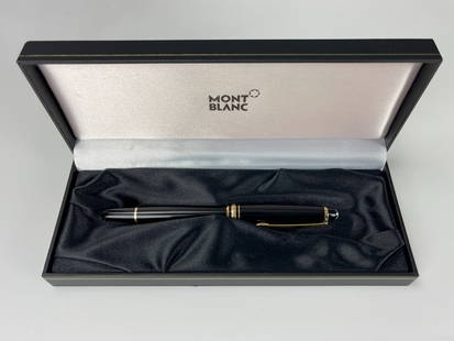 Montblanc Meisterstuck Mozart Black Pen and Box: Montblanc Meisterstuck Mozart Black Pen and Box, L 13.5 cm(5.4in.), Preview from Feb.19th to 23rd from 1:00 PM TO 5:00 PM Eastern Time, Location: 15229 Display Court, Rockville MD 20850.