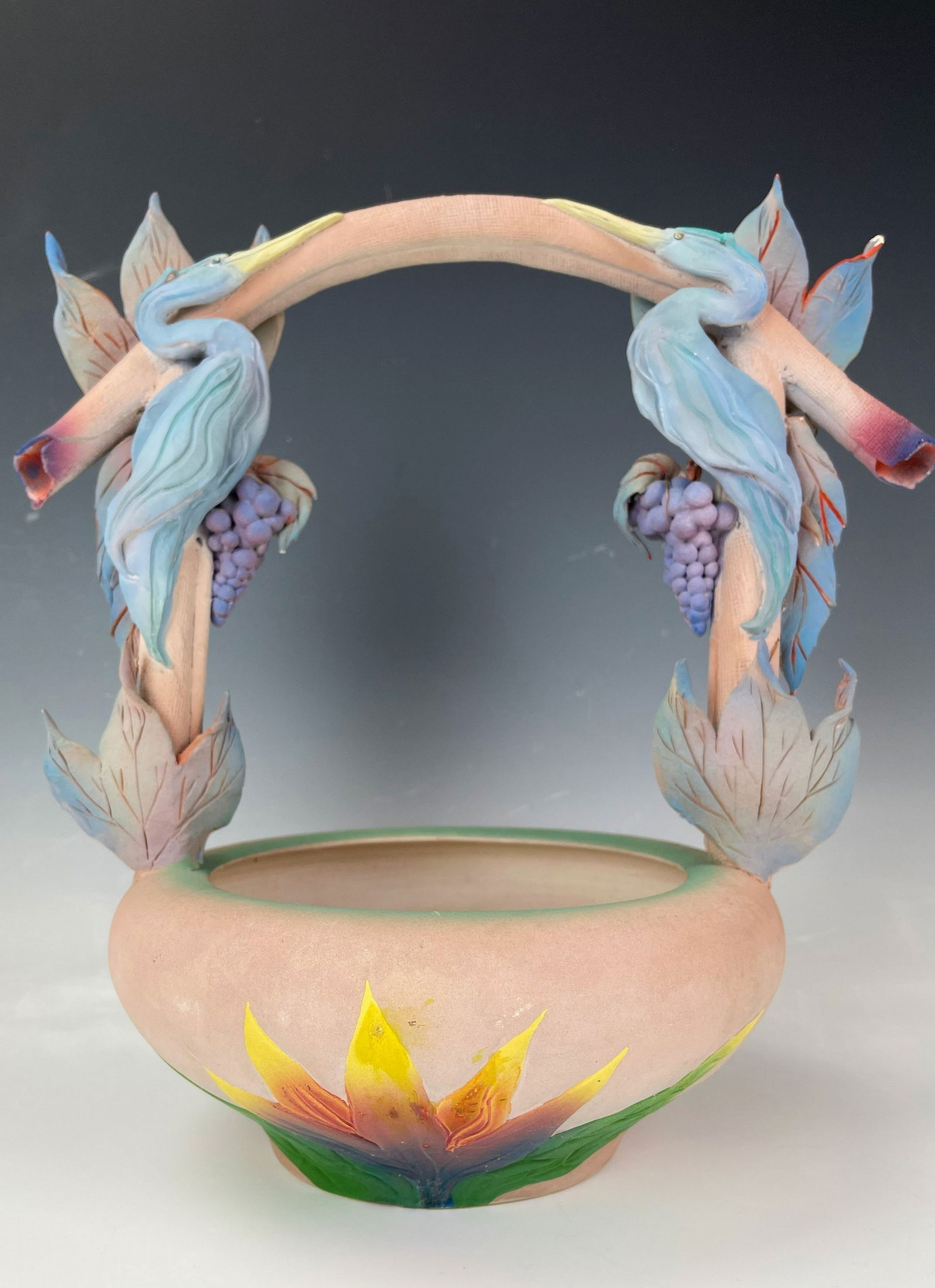 Pottery basket Signed Adams1988 (1 of 10)