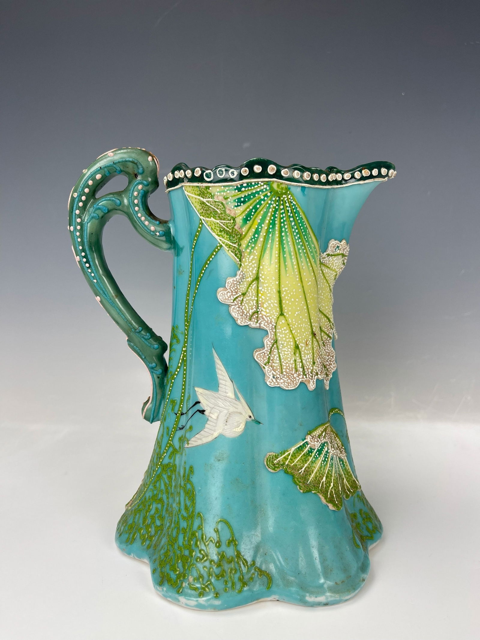 Antique Japanese Famille Rose Porcelain Pitcher Marked (1 of 9)