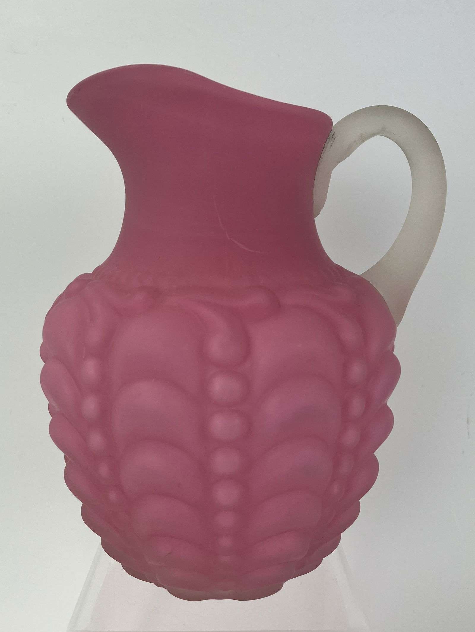 Large Victorian Art Red Glass Pitcher (1 of 7)