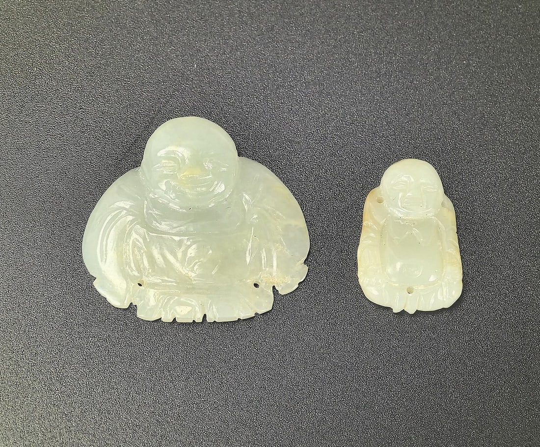Two Chinese Carved  Jade Buddha Pendants (1 of 5)