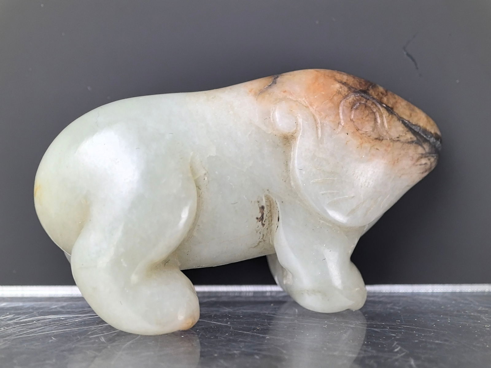 Chinese Carved Jade Pig Statue (1 of 5)