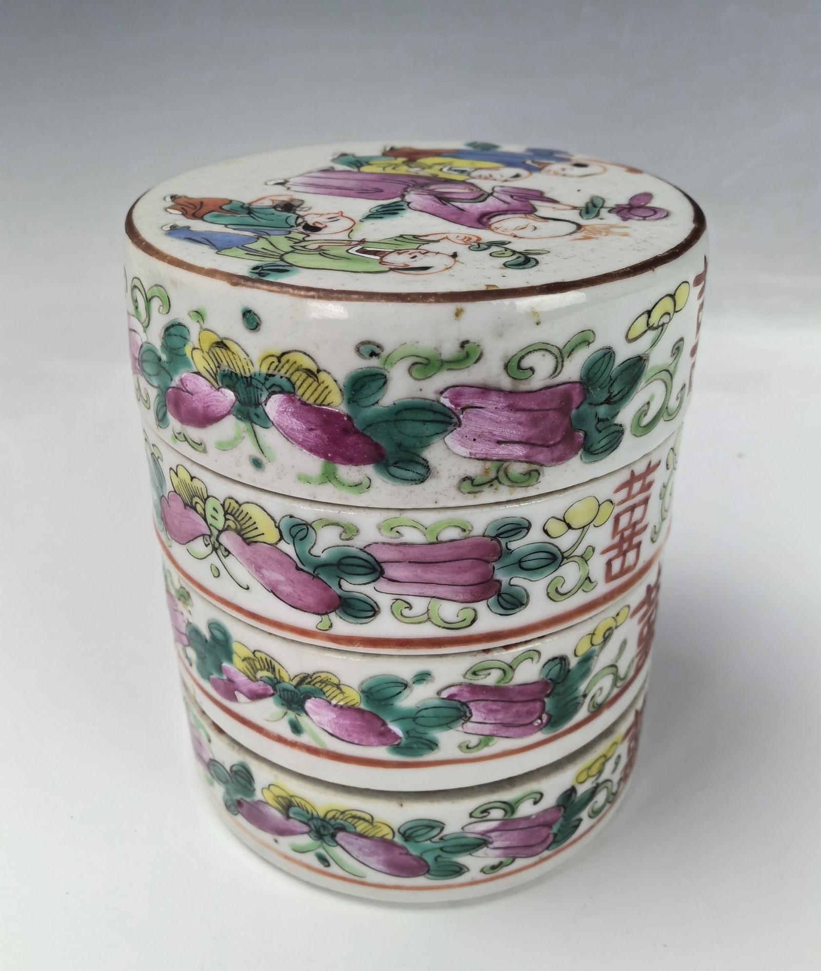A Four Tier Chinese Porcelain Stacking Box (1 of 6)