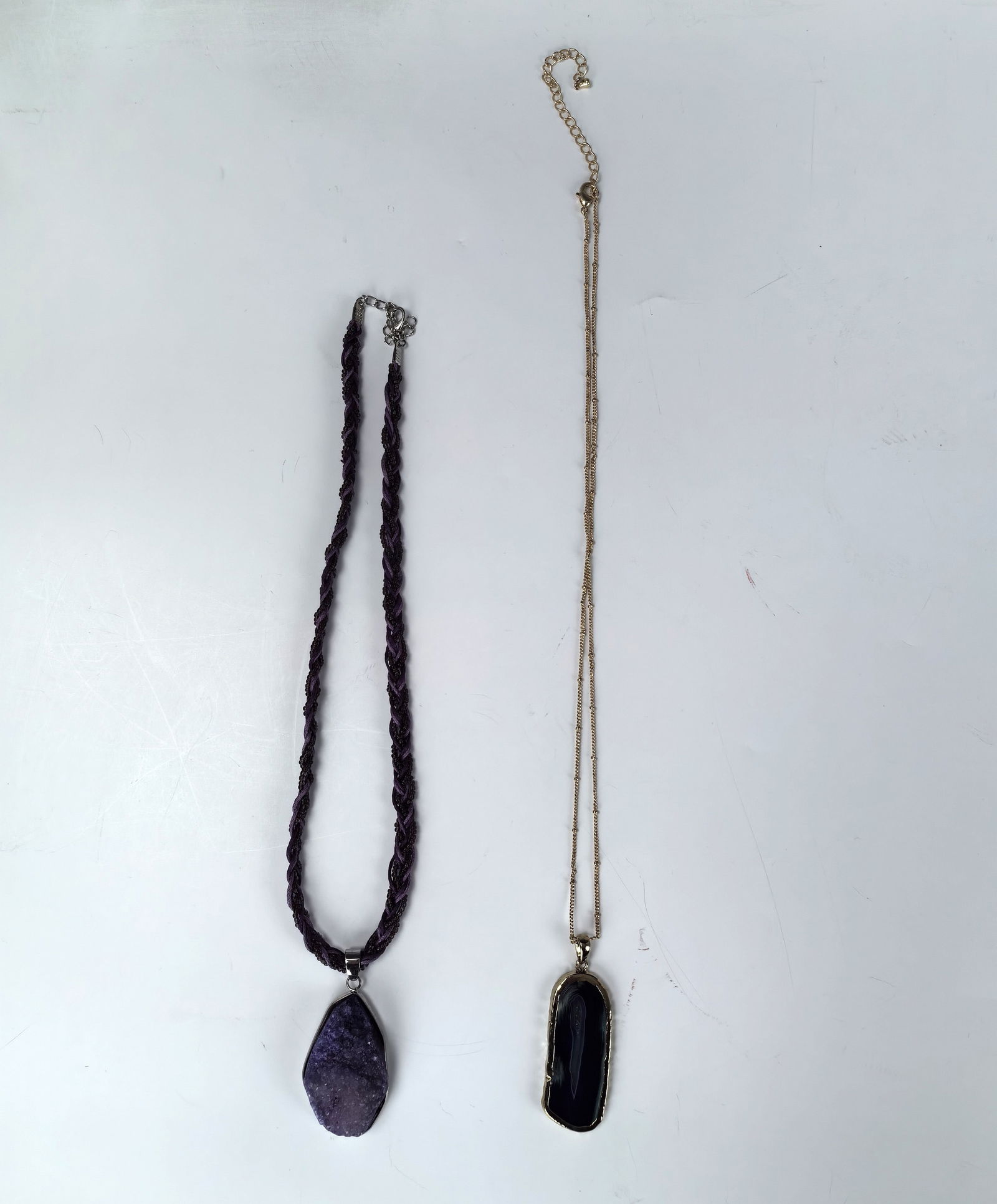Two Blue Agate Slice Necklaces (1 of 9)