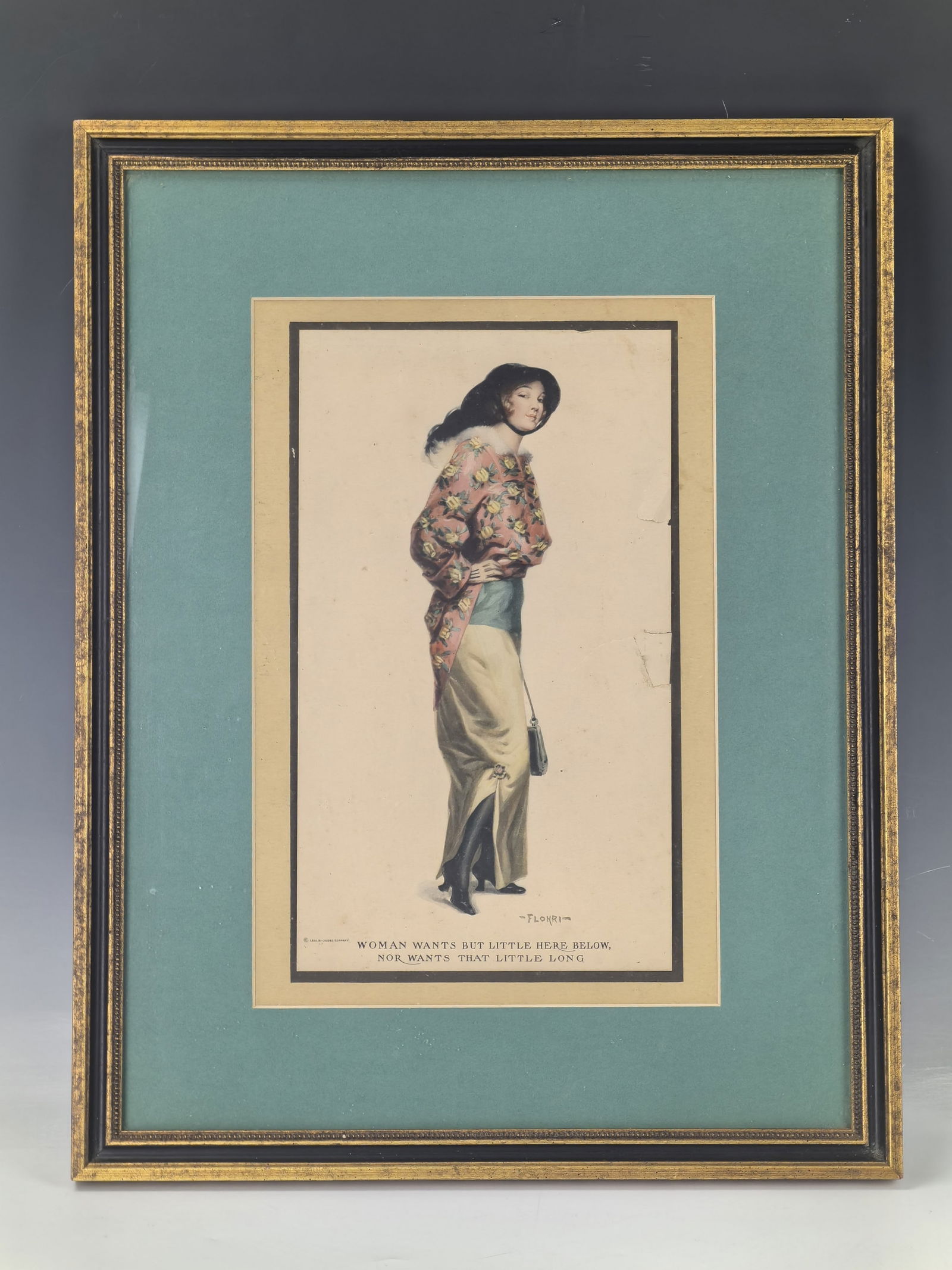 Original Litho Magazine Advertising Poster Emil Flohri Woman Shows Leg (1 of 4)