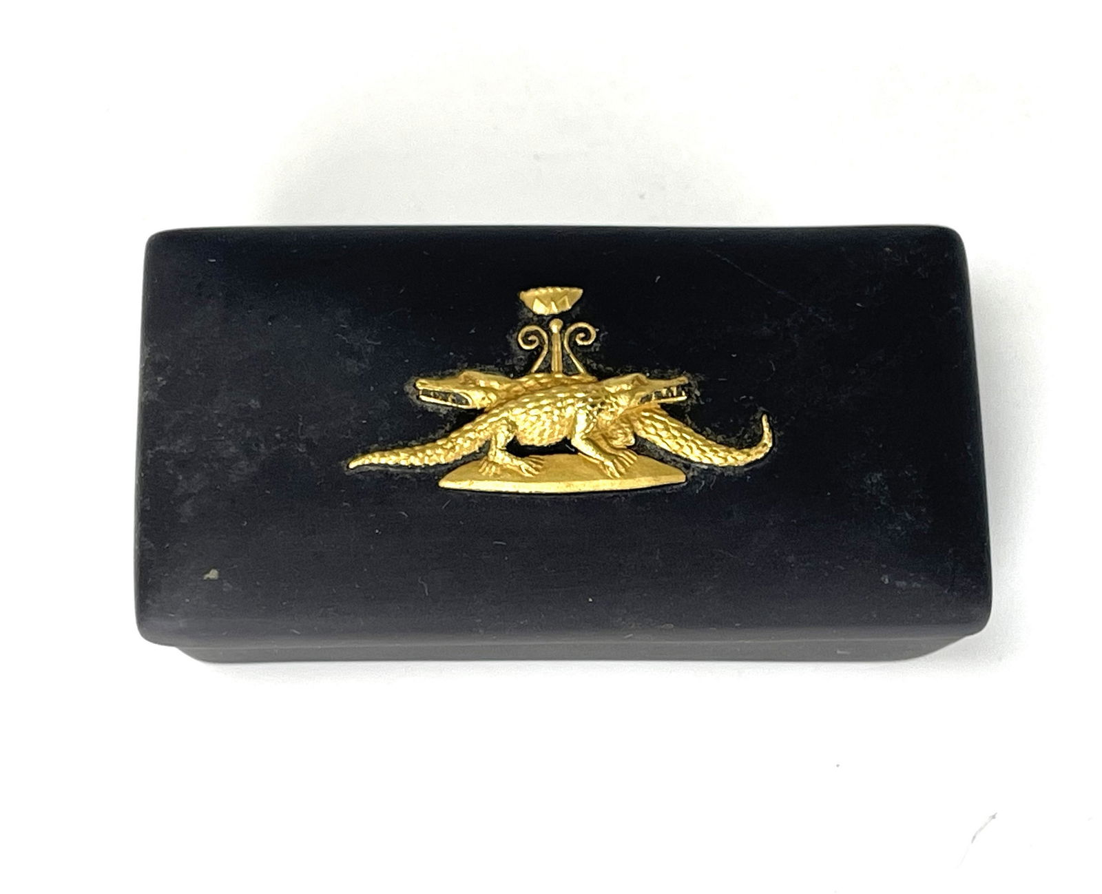 Rare Wedgwood Black Basalt  Crocodile Box (1 of 5)