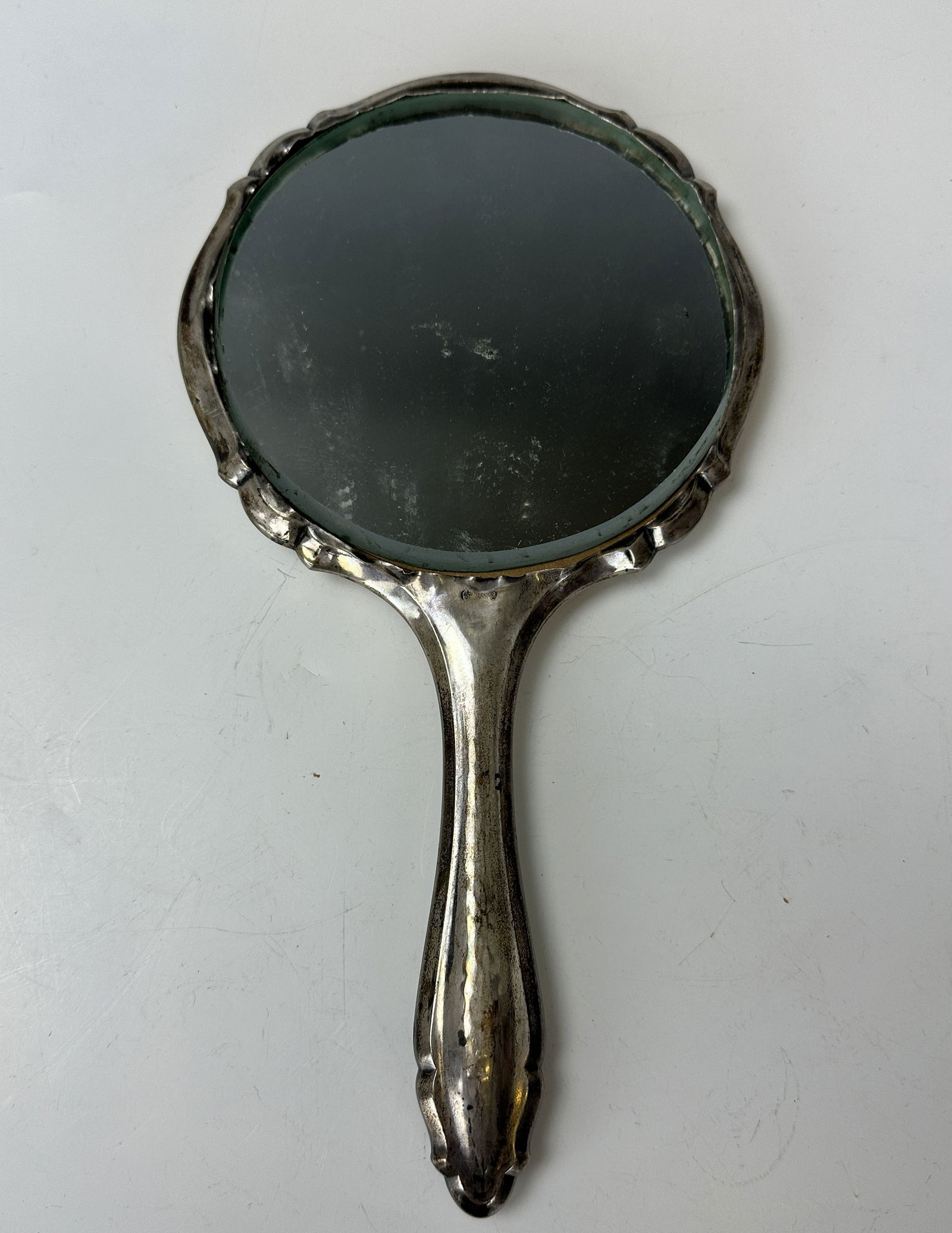 Vintage Hand Mirror Silver Handle 835 S Mark (1 of 2)