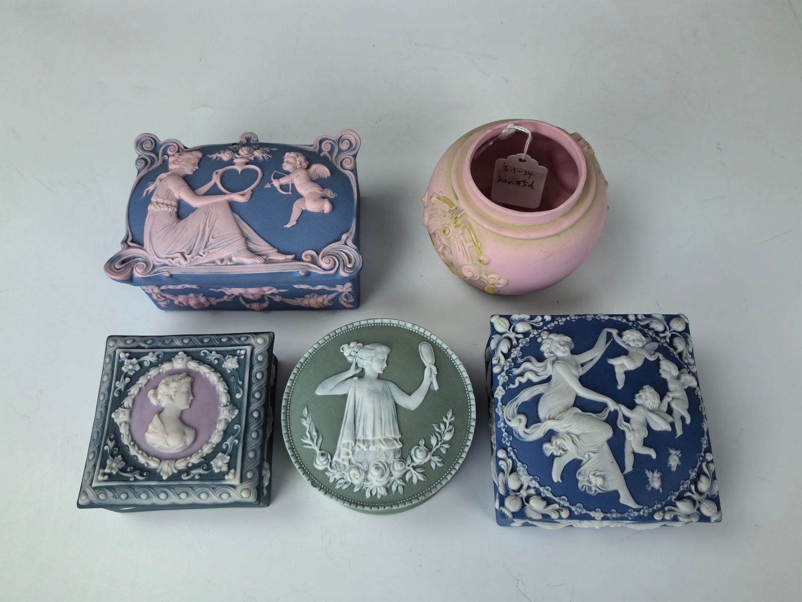 5pc Schafer and Vater Germany Porcelain: 5pc Schafer and Vater Germany Porcelain, Preview from May 27th to 31st from 1:00 PM TO 5:00 PM Eastern Time, Location: 15229 Display Court, Rockville MD 20850.