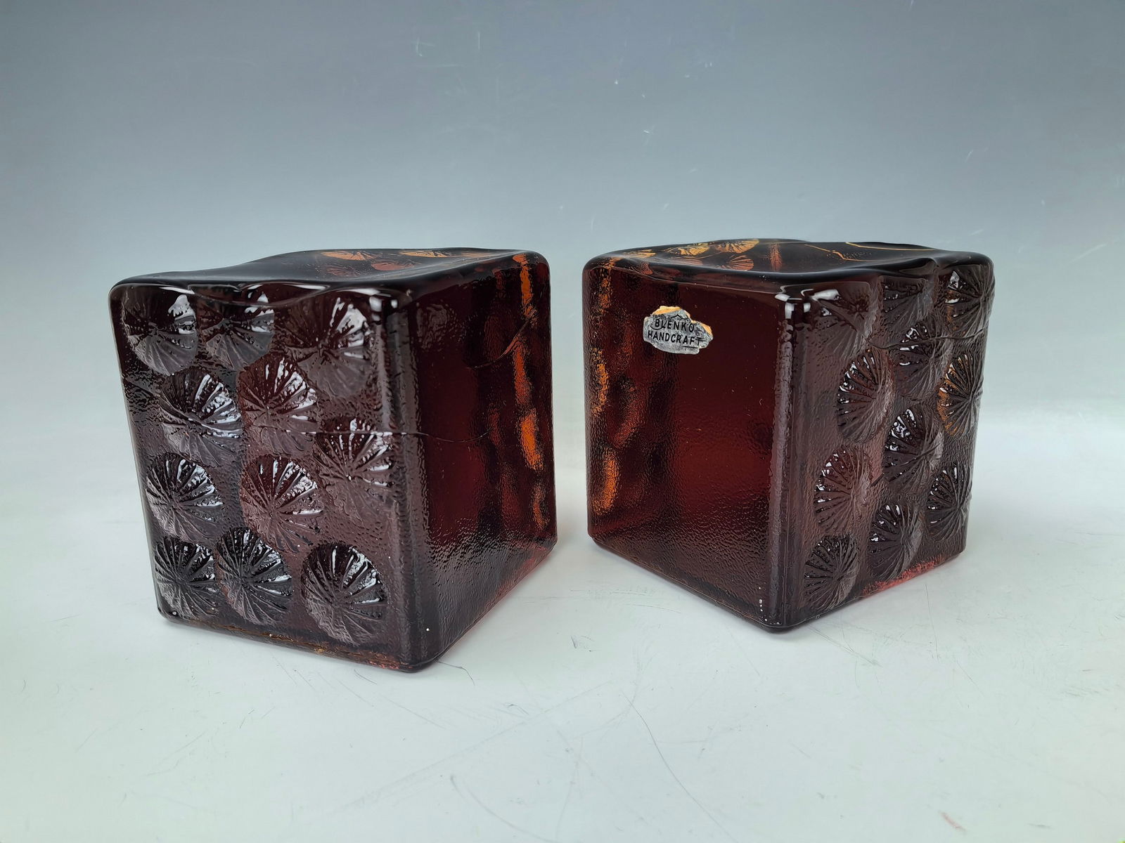 Pair of Blenko Amber Glass Bookends (1 of 5)
