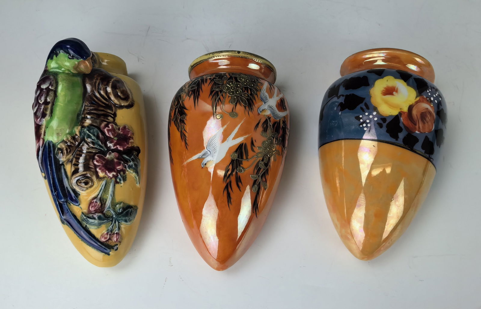 Group of 3 Wall Hanging Pocket Porcelain Vase (1 of 4)