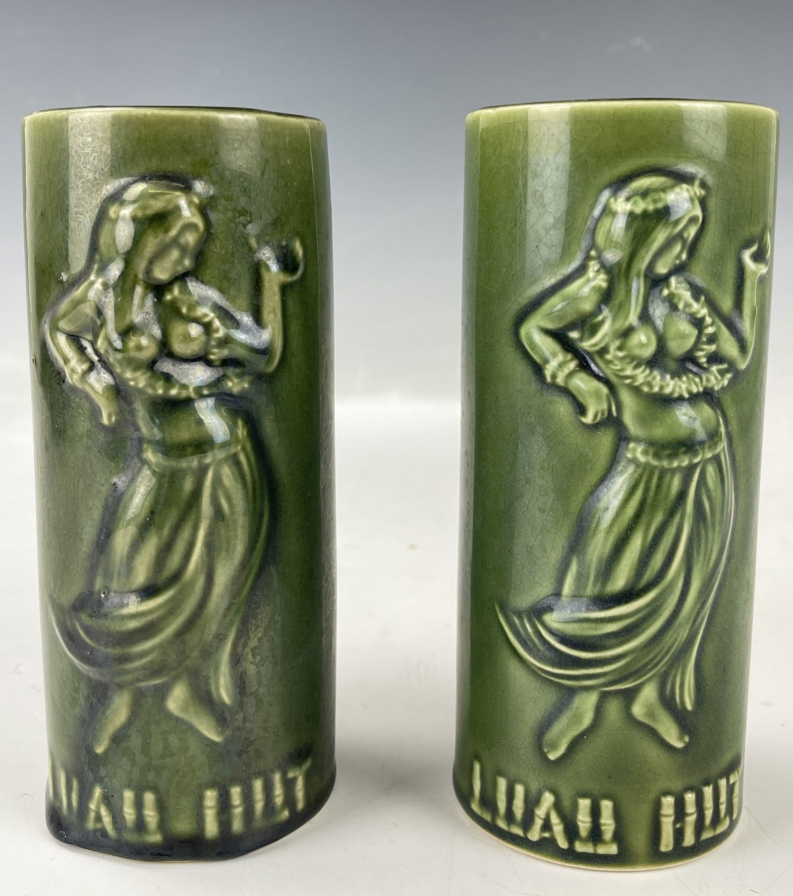 Green Vintage Orchids of Hawaii Hula Girl Tiki Vase (1 of 6)