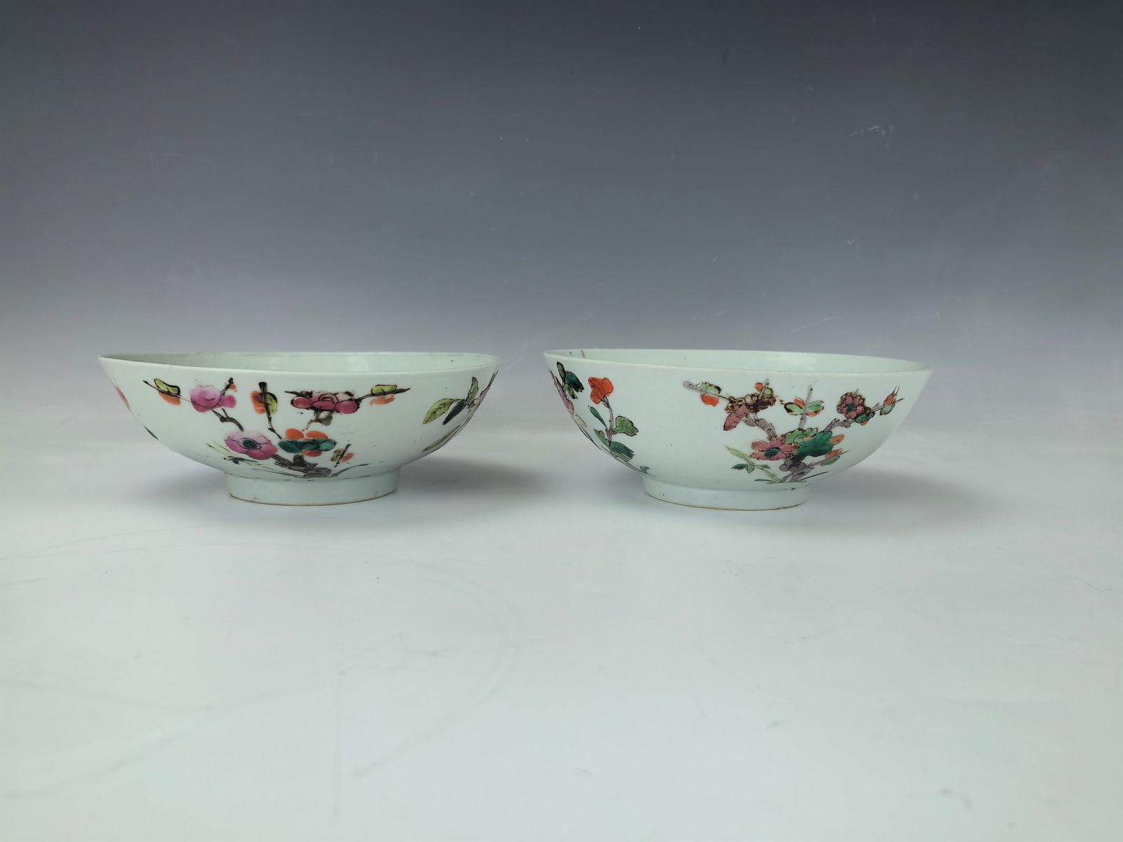 Two Chinese Antique Famille Rose Porcelain Bowls: Two Chinese Antique Famille Rose Porcelain Bowls, D 18 cm(7.2 in.) x 2,Preview from Jun. 24th to 28th from 1:00 PM TO 5:00 PM Eastern Time, Location: 15229 Display Court, Rockville MD 20850.