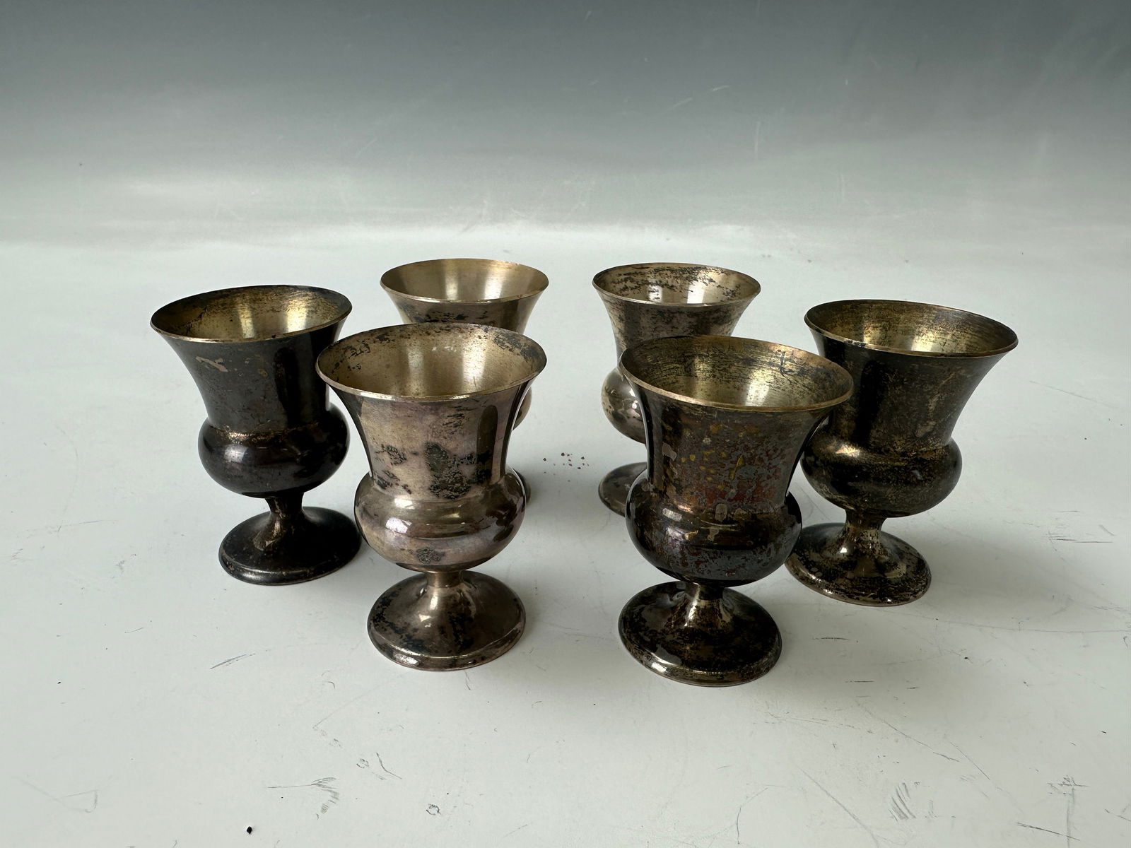 Group of 6 Vintage Gorham Sterling Liqueur Shot Cups (1 of 6)
