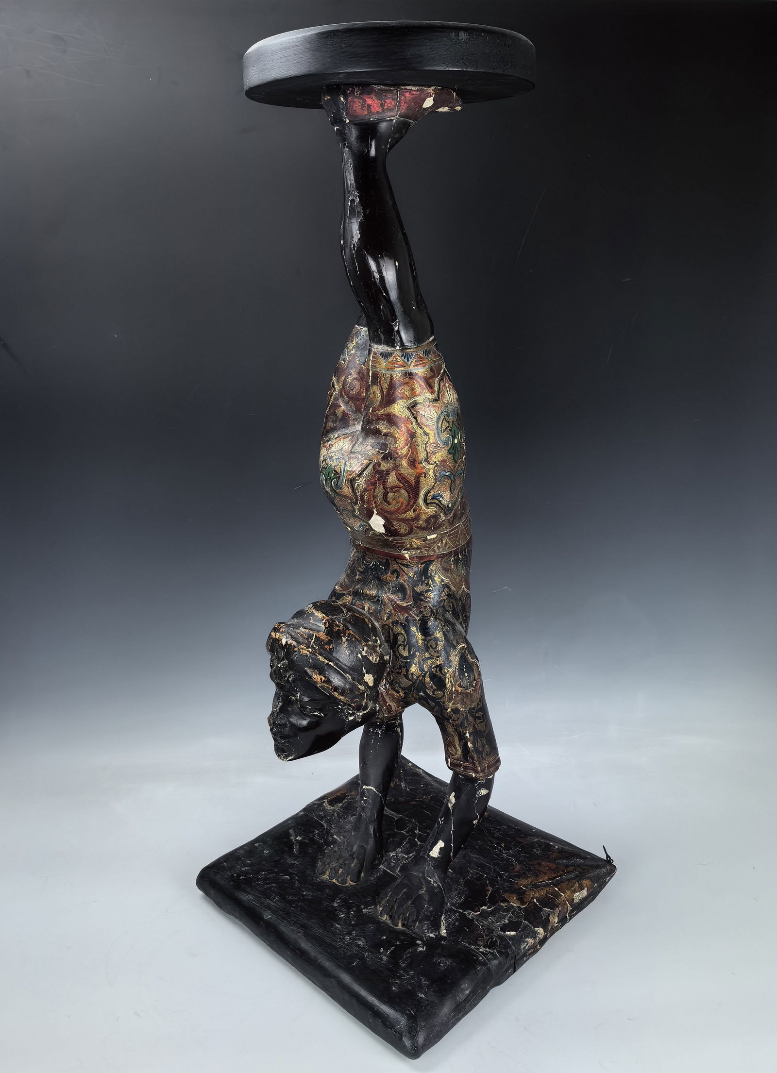 VENETIAN CARVED WOOD BLACKAMOOR STAND (1 of 8)