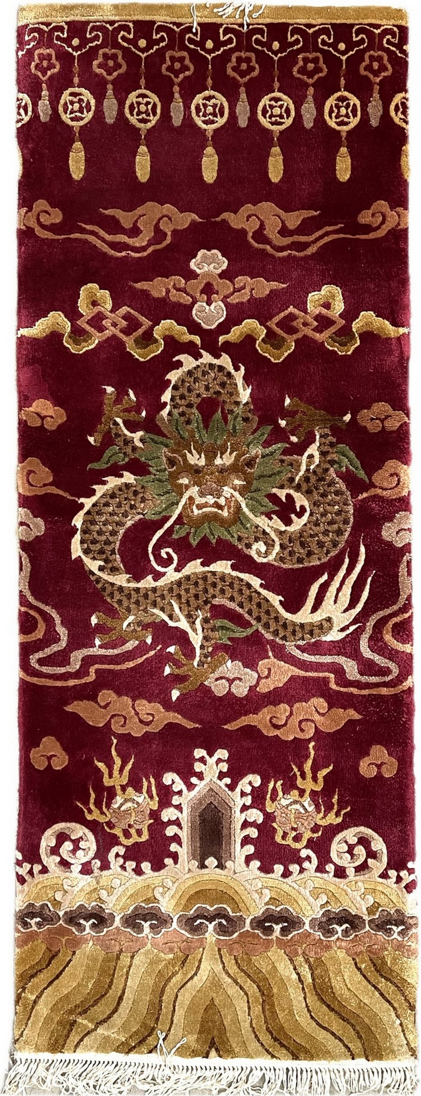 Chinese Vintage Dragon Pattern Rug (1 of 6)