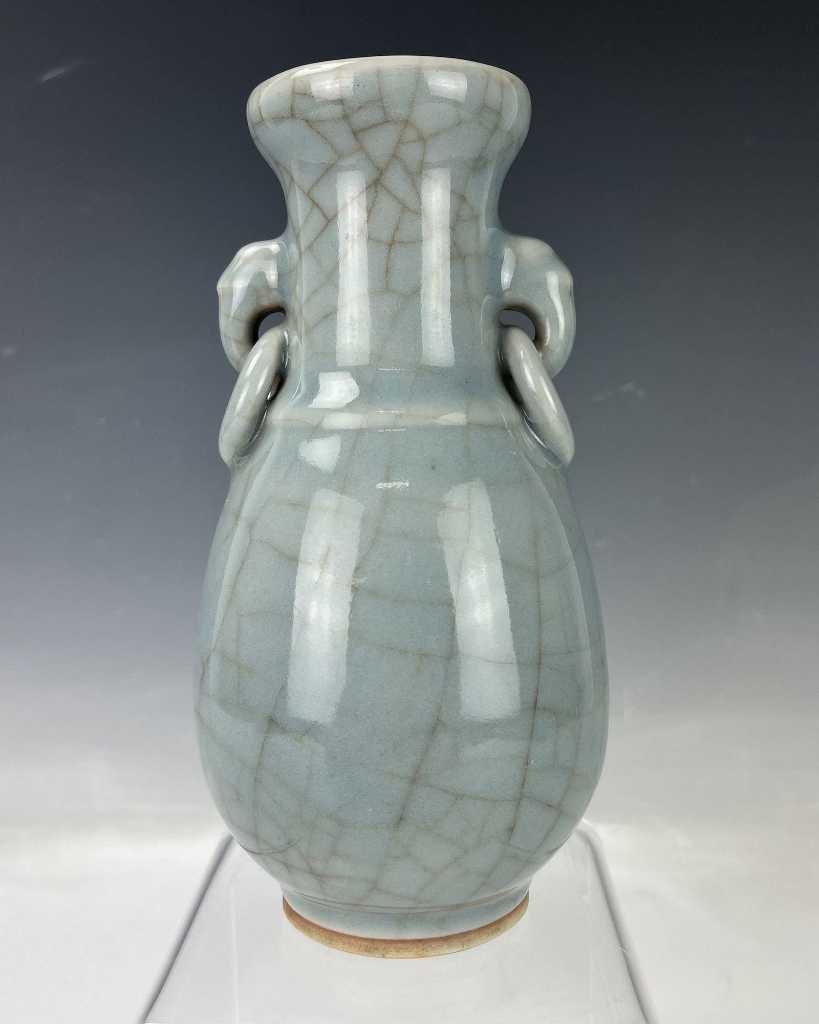 Chinese Celadon Crackleware Vase with Double Handles (1 of 7)
