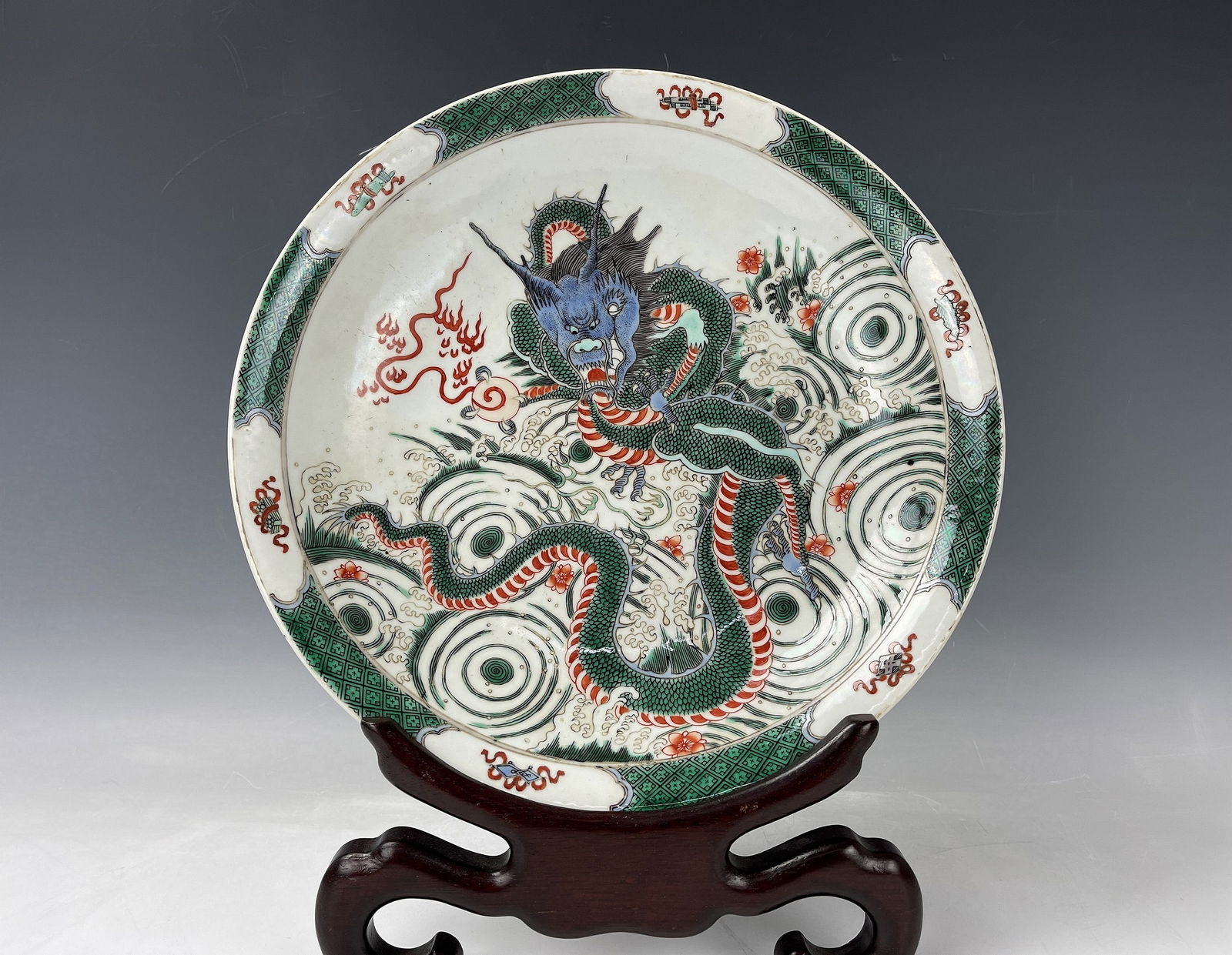 Large Chinese Famille Verte Charge with Kangxi Mark (1 of 6)